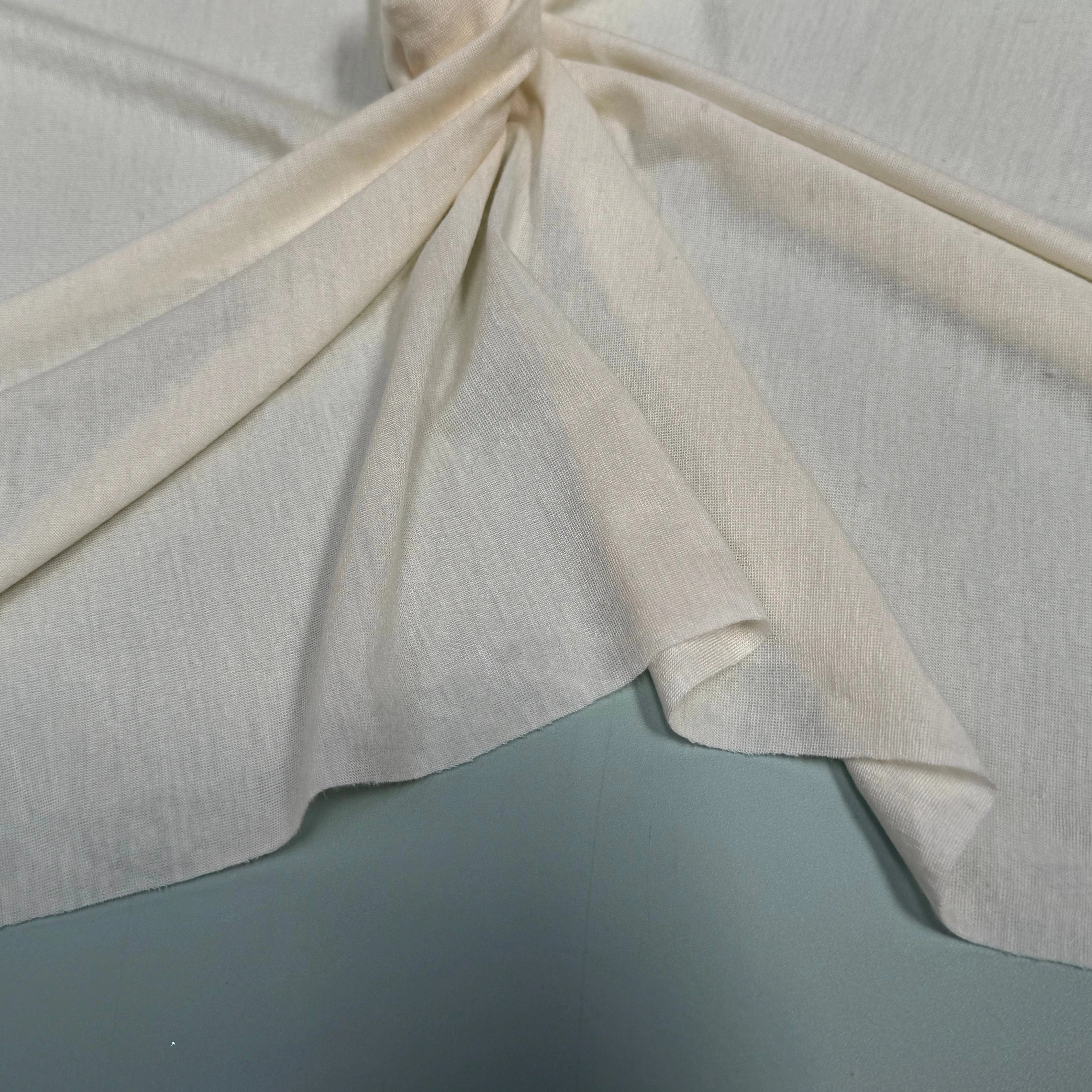 JERSEY DE COTON LÉGER DOUX TOUCHER ÉCRU - My Little Coupon