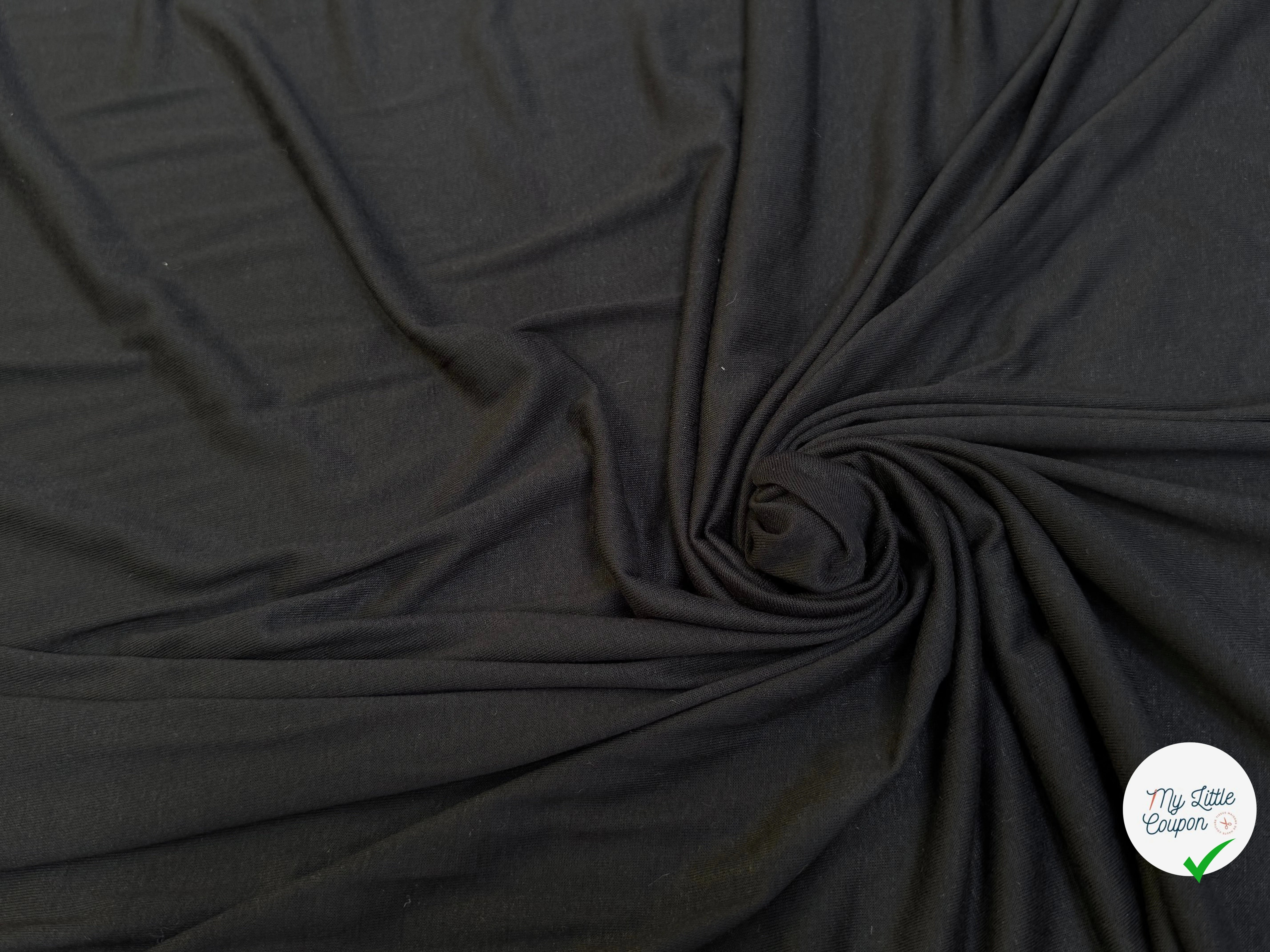 JERSEY DE COTON LEGER NOIR SUPER STRETCH BEAU TOUCHER - My Little Coupon