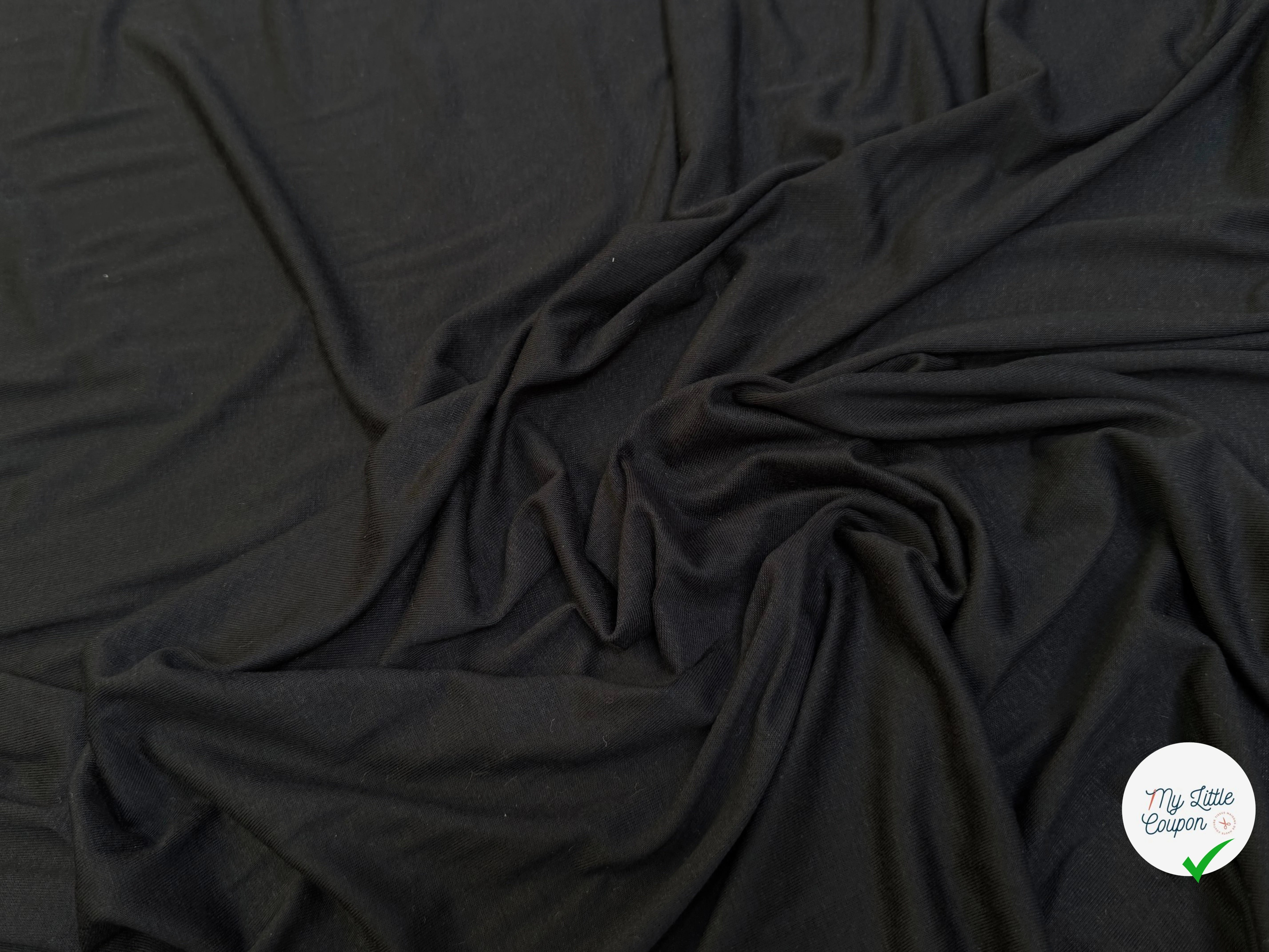 JERSEY DE COTON LEGER NOIR SUPER STRETCH BEAU TOUCHER - My Little Coupon