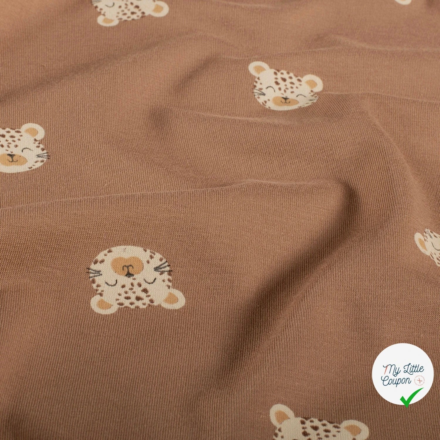 Jersey de coton léopards camel