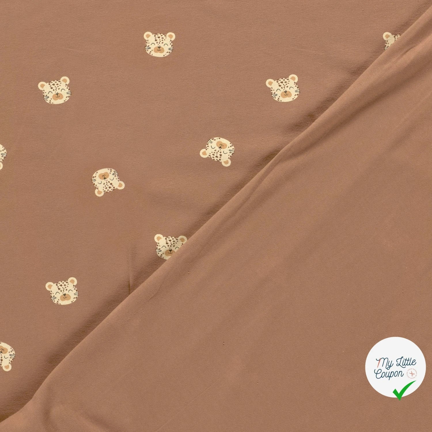 Jersey de coton léopards camel