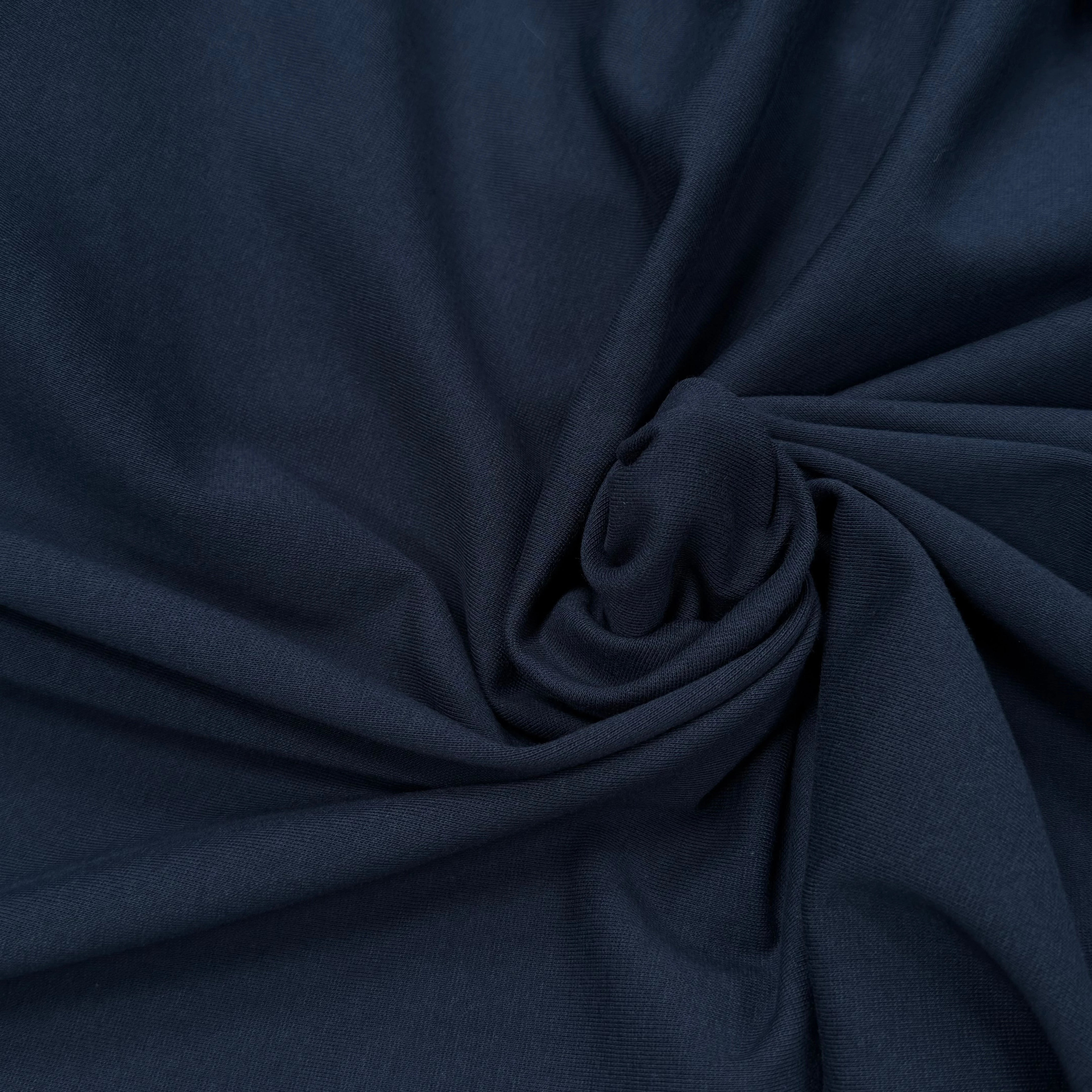 JERSEY DE COTON LOURD EXTENSIBLE BLEU MARINE - My Little Coupon
