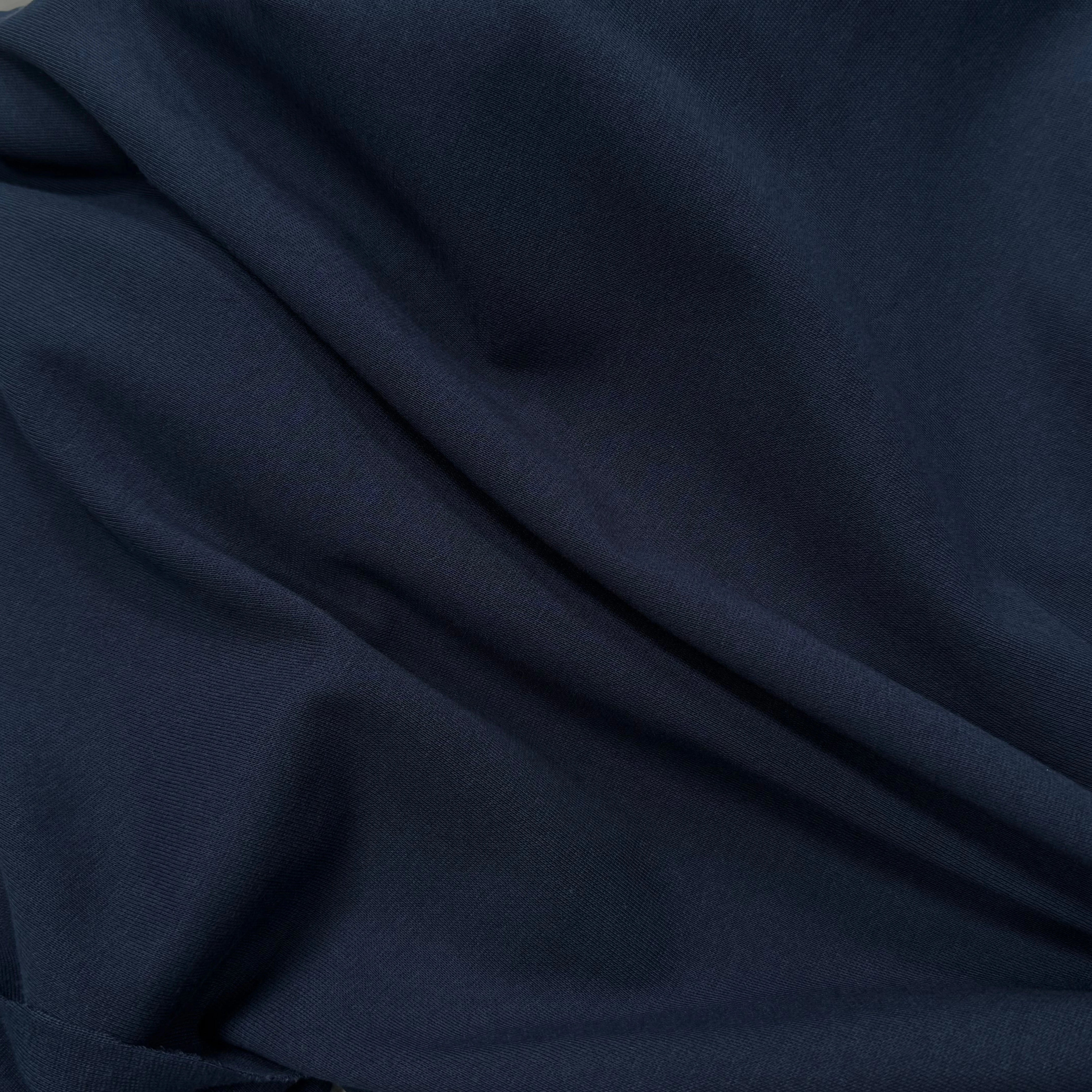 JERSEY DE COTON LOURD EXTENSIBLE BLEU MARINE - My Little Coupon