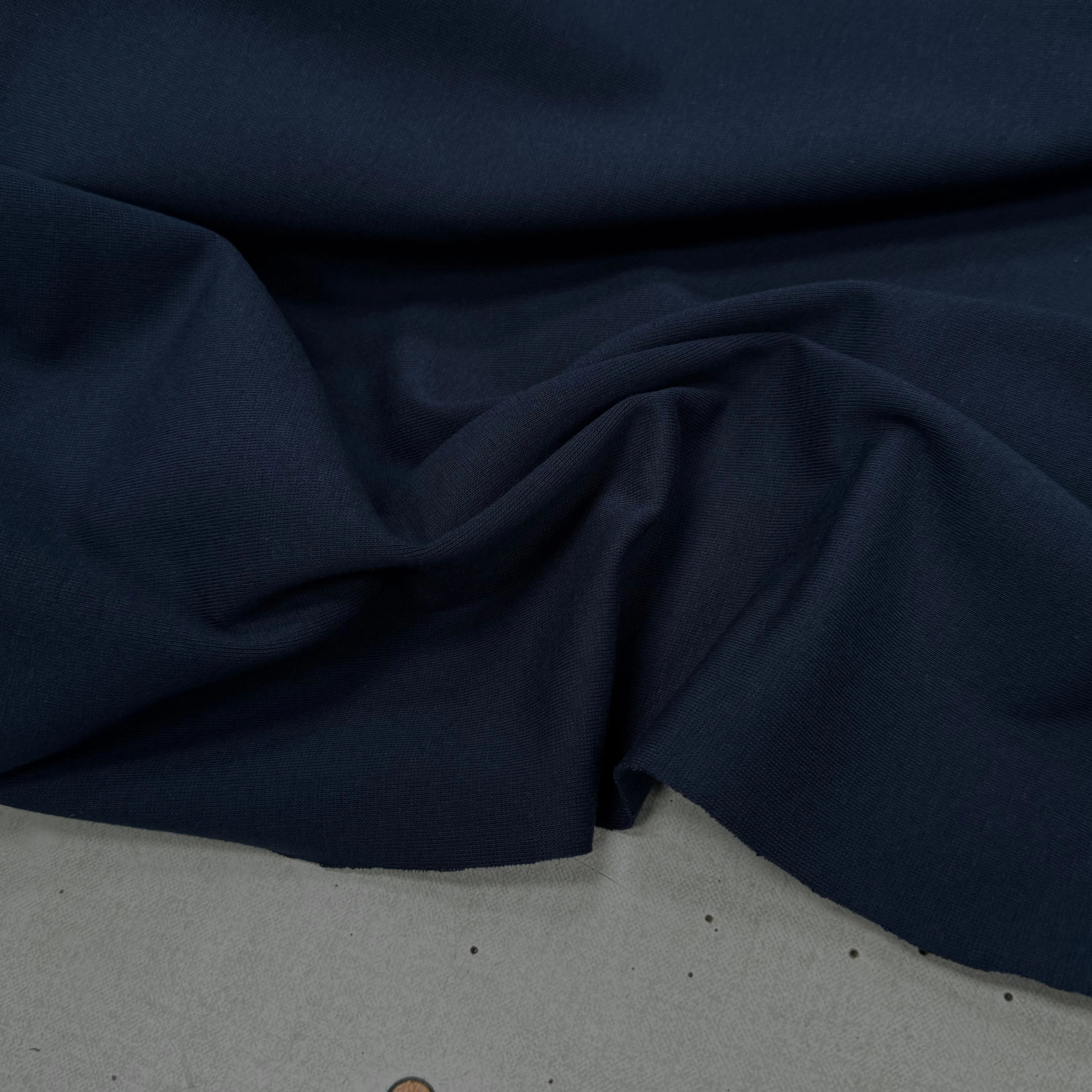 JERSEY DE COTON LOURD EXTENSIBLE BLEU MARINE - My Little Coupon