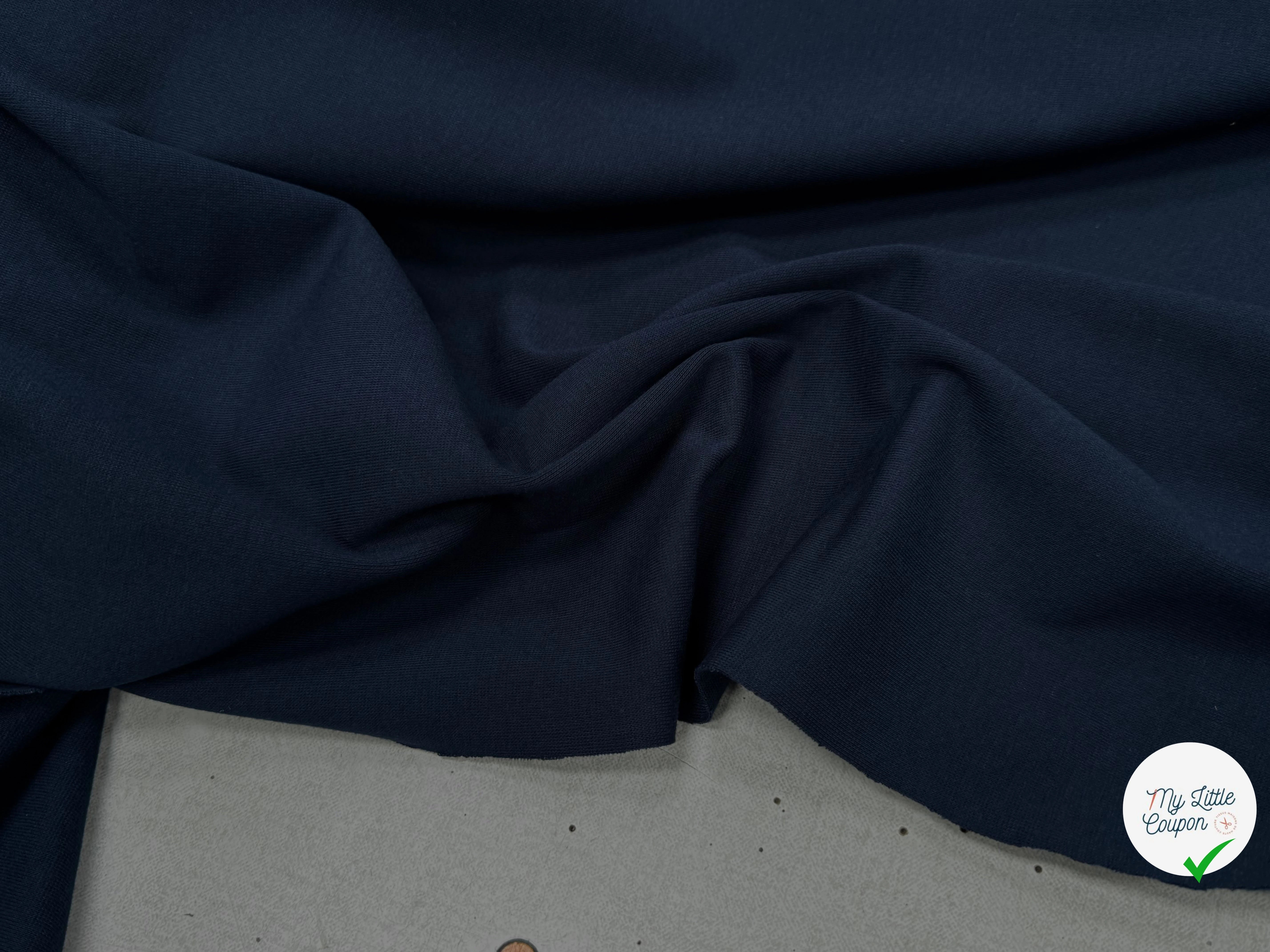 JERSEY DE COTON LOURD EXTENSIBLE BLEU MARINE - My Little Coupon