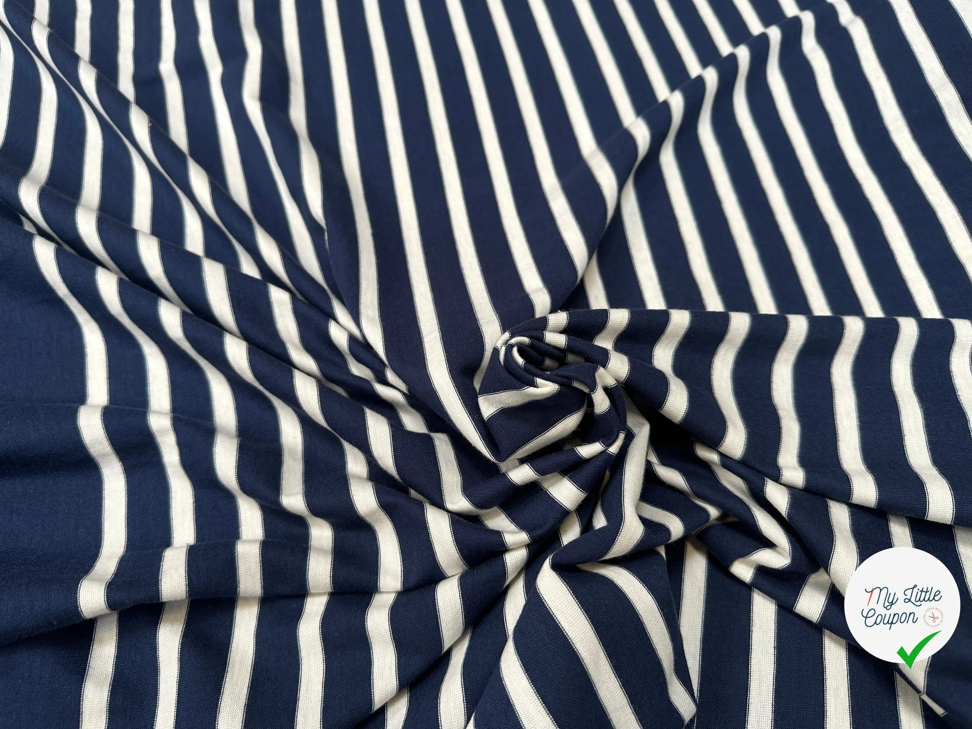 JERSEY DE COTON MARINE RAYURES - My Little Coupon
