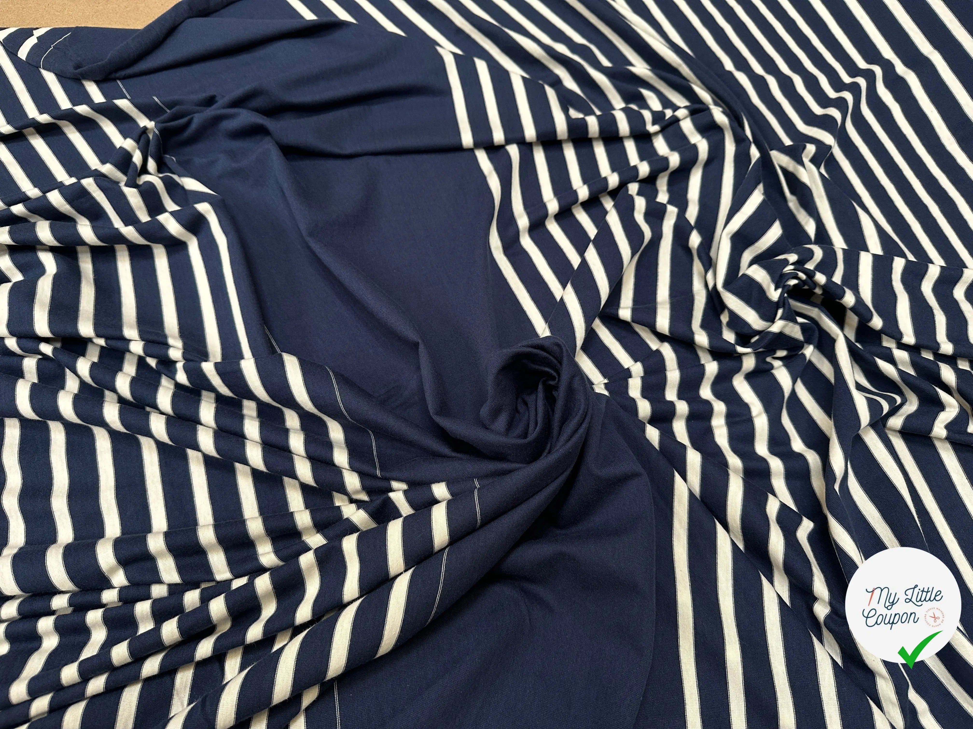JERSEY DE COTON MARINE RAYURES - My Little Coupon
