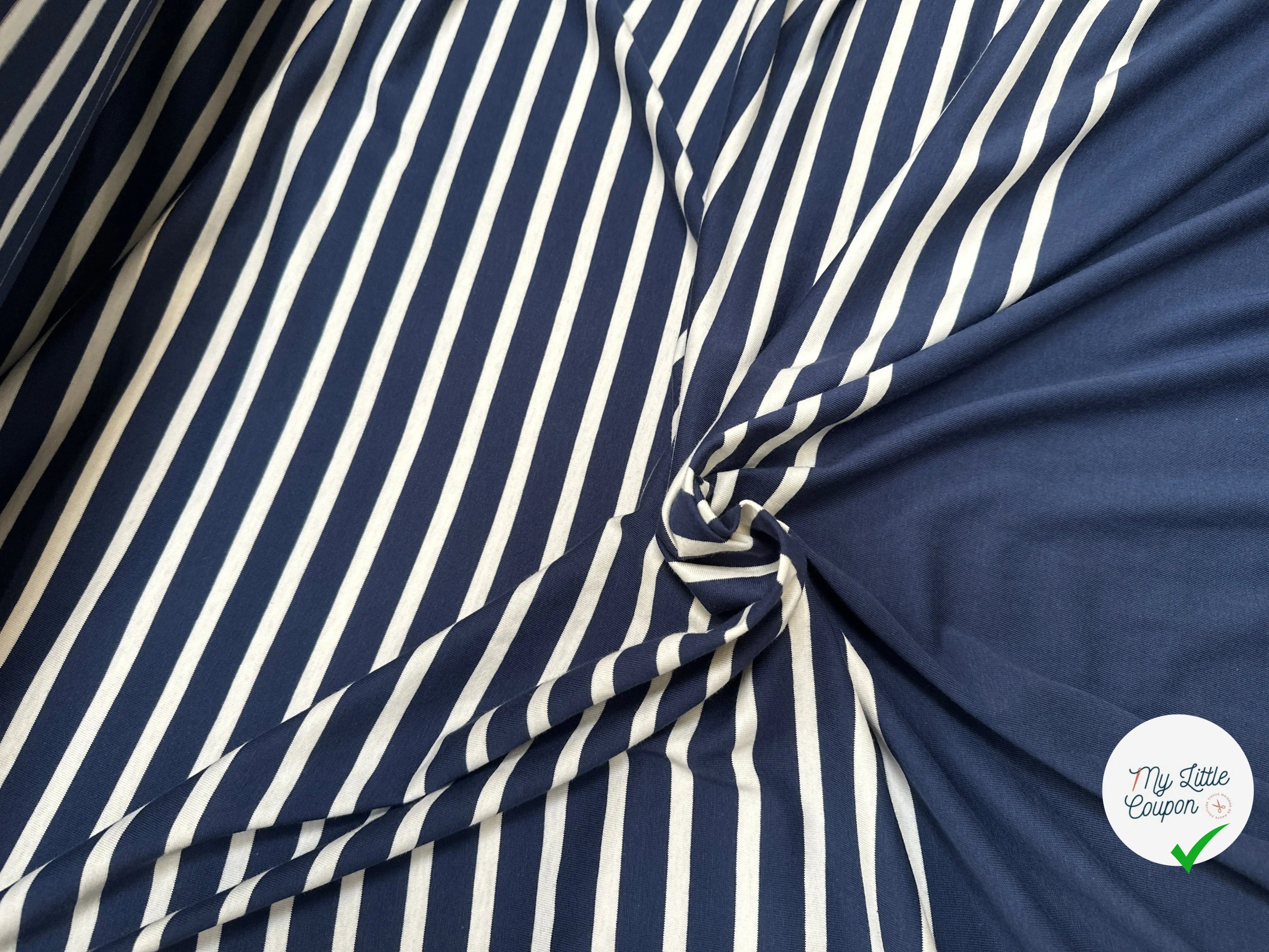 JERSEY DE COTON MARINE RAYURES - My Little Coupon