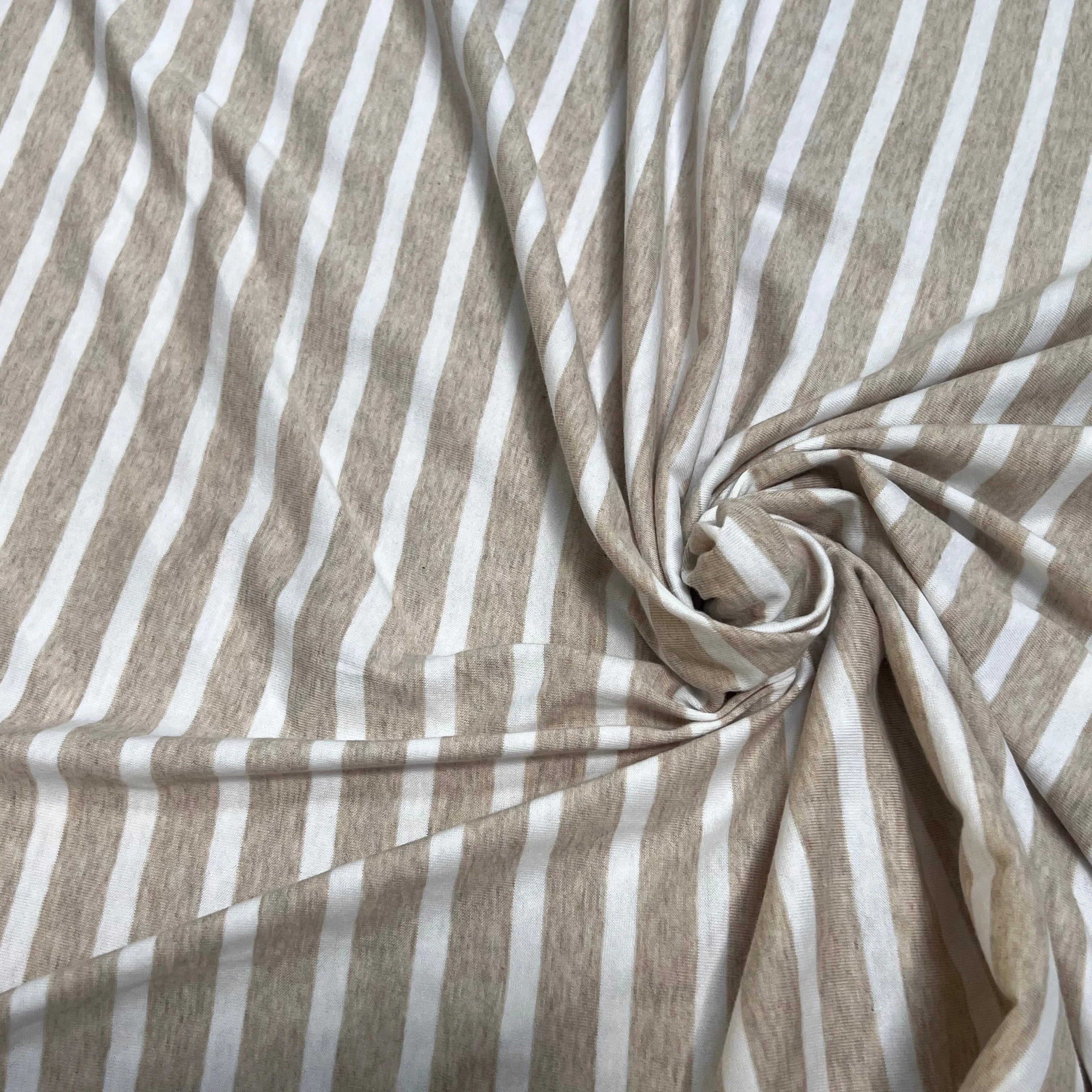 JERSEY DE COTON MARINIÈRE NATUREL/NEIGE - My Little Coupon