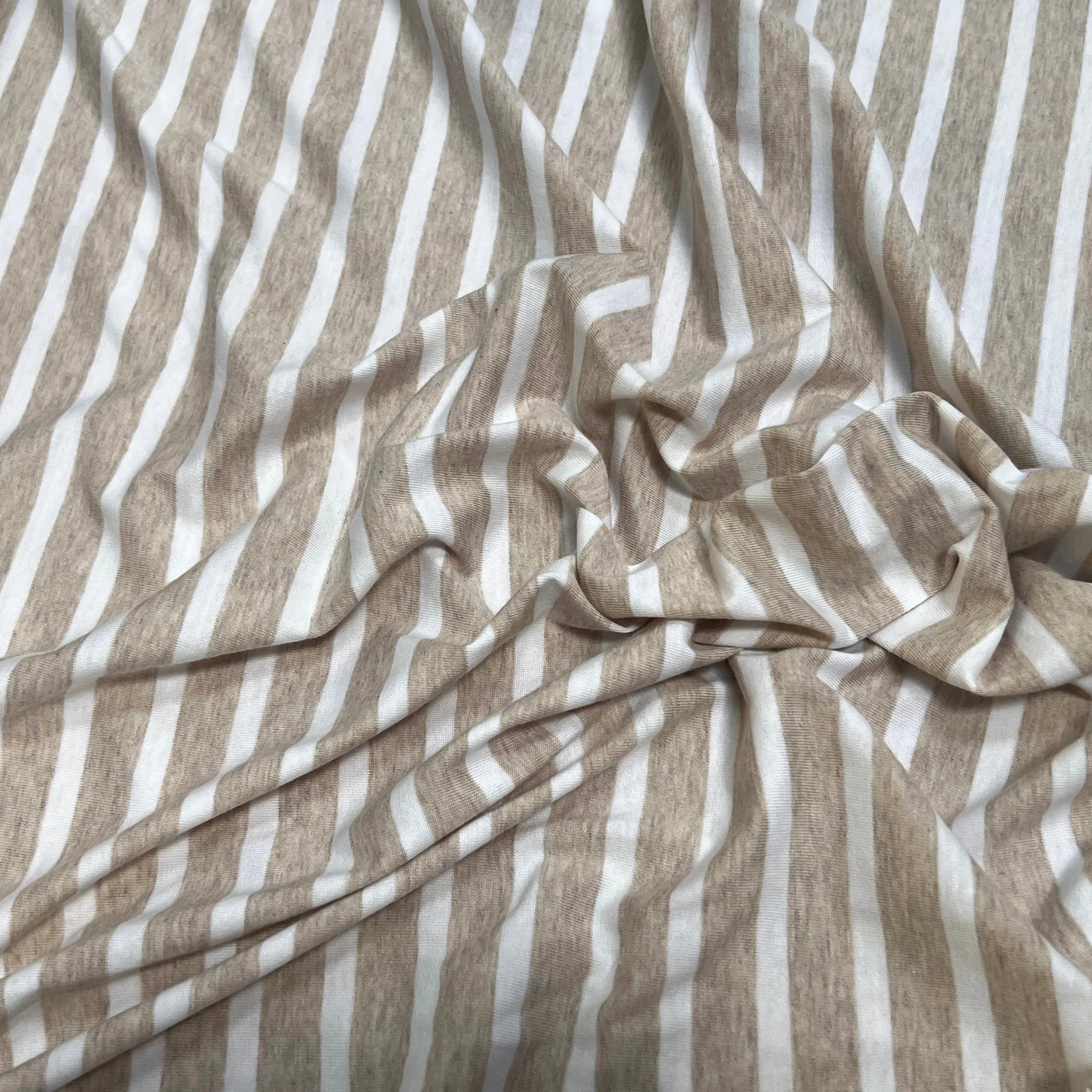 JERSEY DE COTON MARINIÈRE NATUREL/NEIGE - My Little Coupon