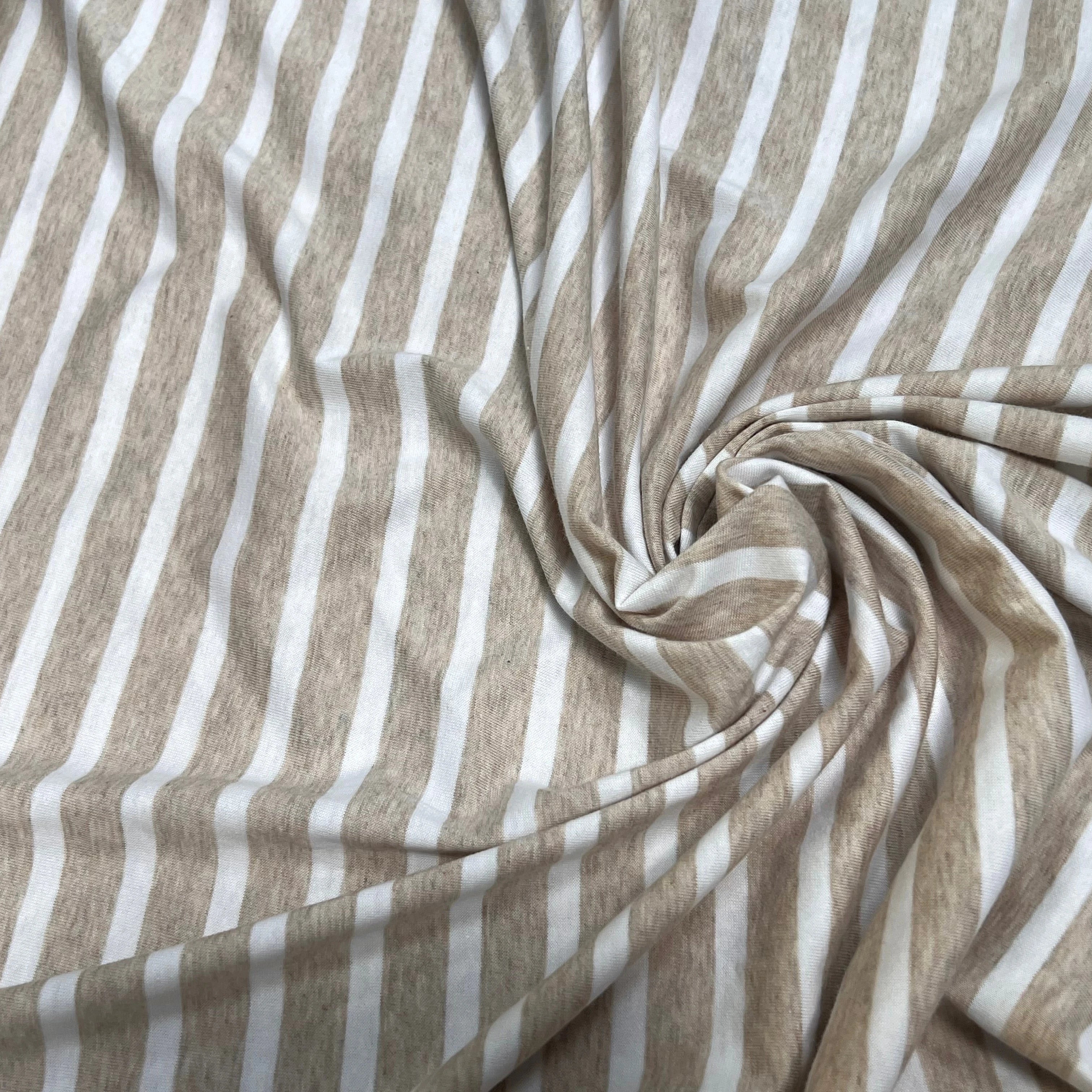 JERSEY DE COTON MARINIÈRE NATUREL/NEIGE - My Little Coupon