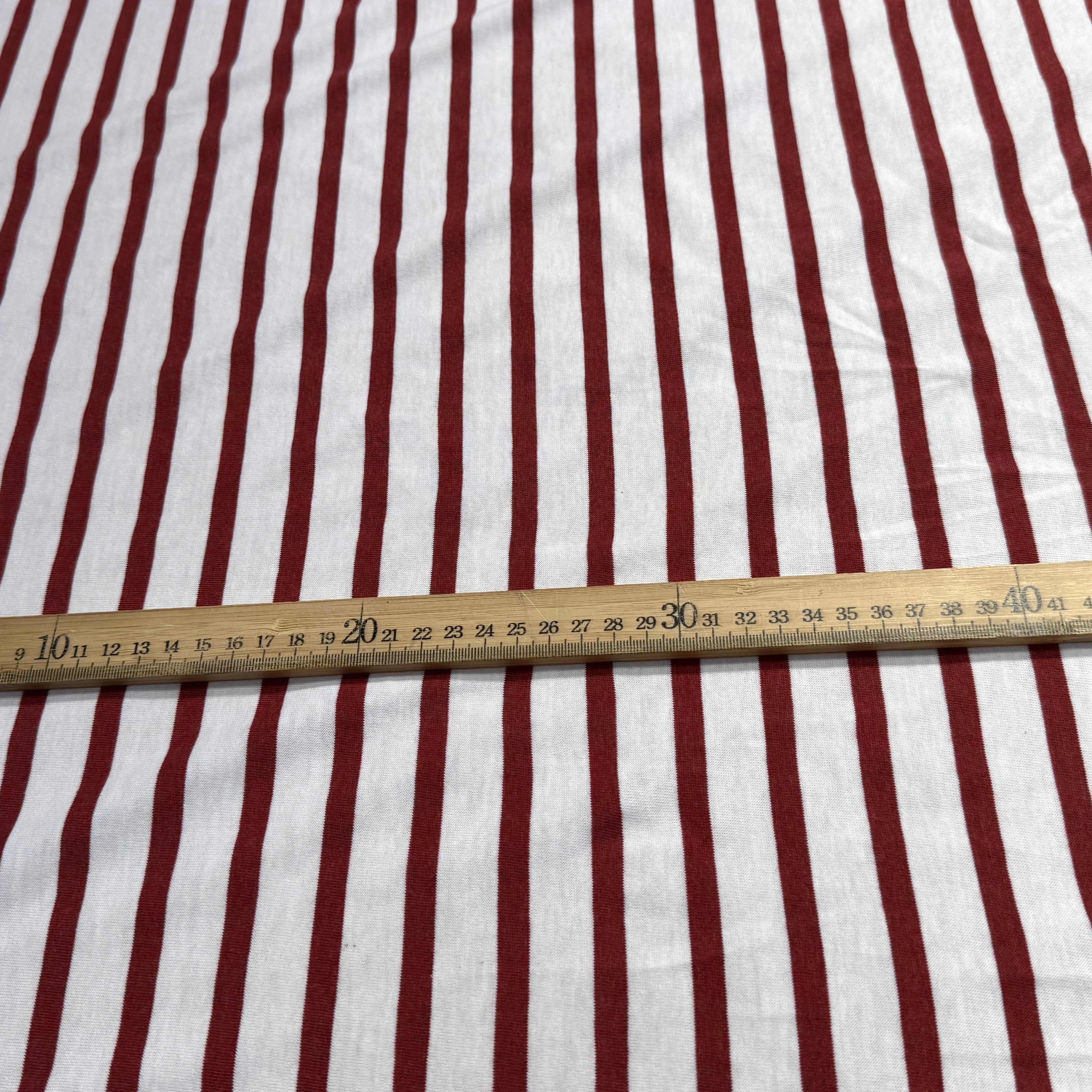 JERSEY DE COTON MARINIÈRE RAYURES NEIGE/TERRA CHINE - My Little Coupon