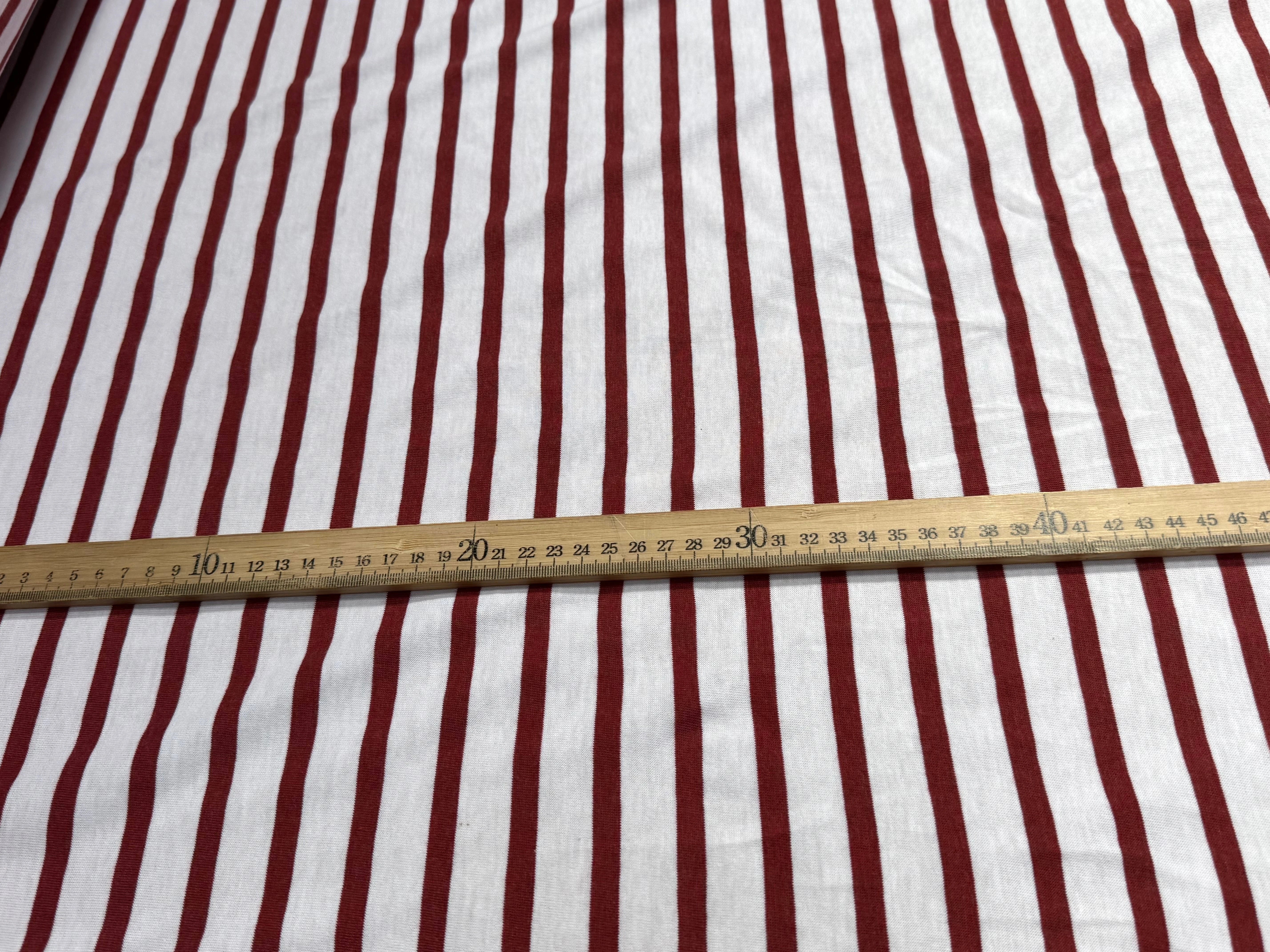 JERSEY DE COTON MARINIÈRE RAYURES NEIGE/TERRA CHINE - My Little Coupon