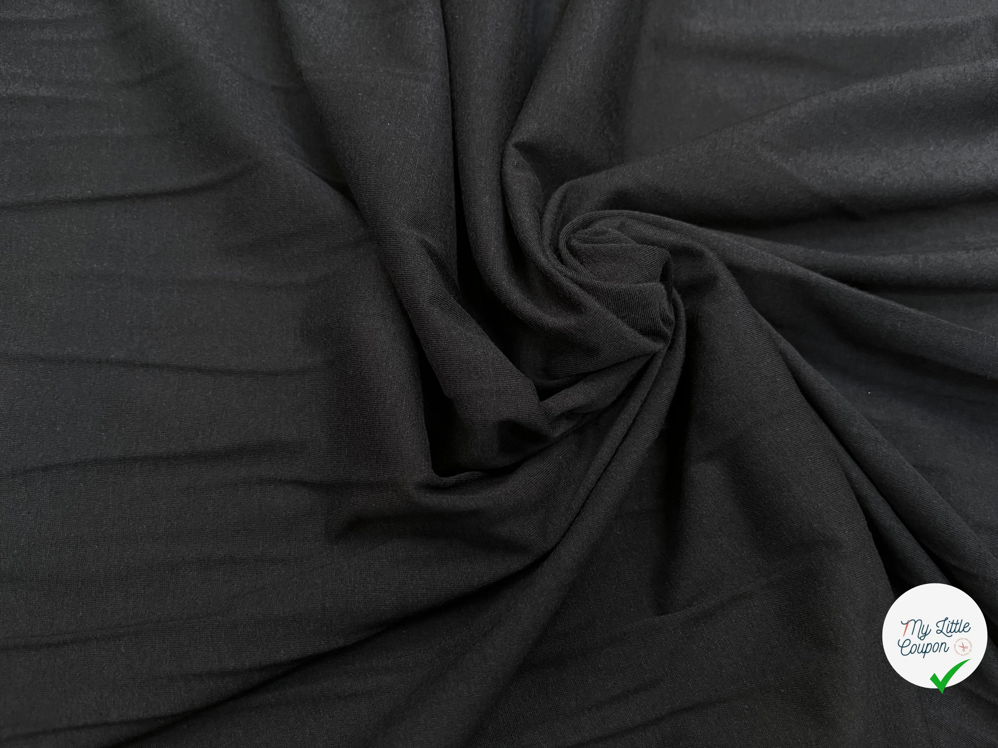 JERSEY DE COTON NOIR 150CM 100% COTON - My Little Coupon