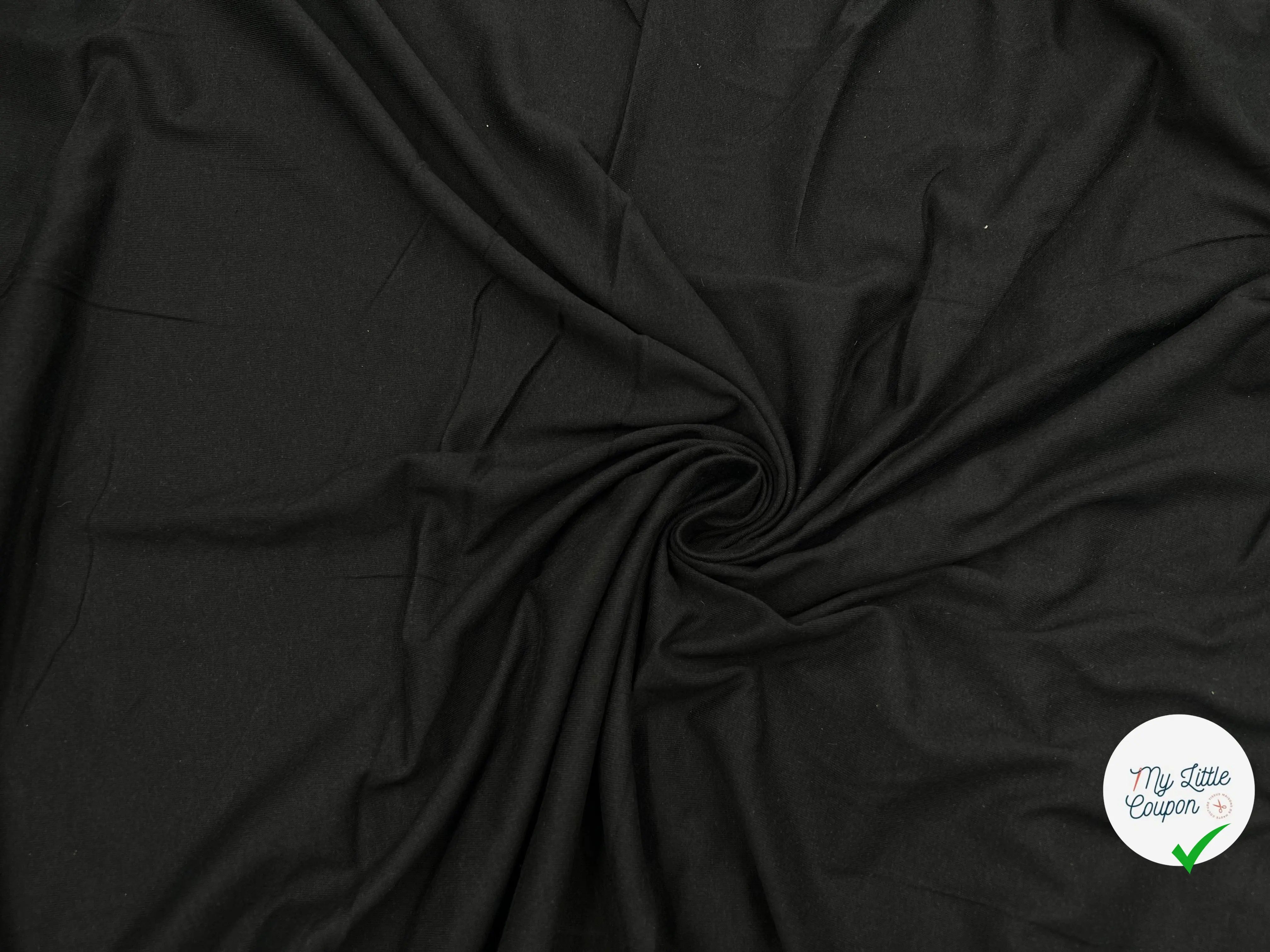 JERSEY DE COTON NOIR - My Little Coupon - tissu - coudre