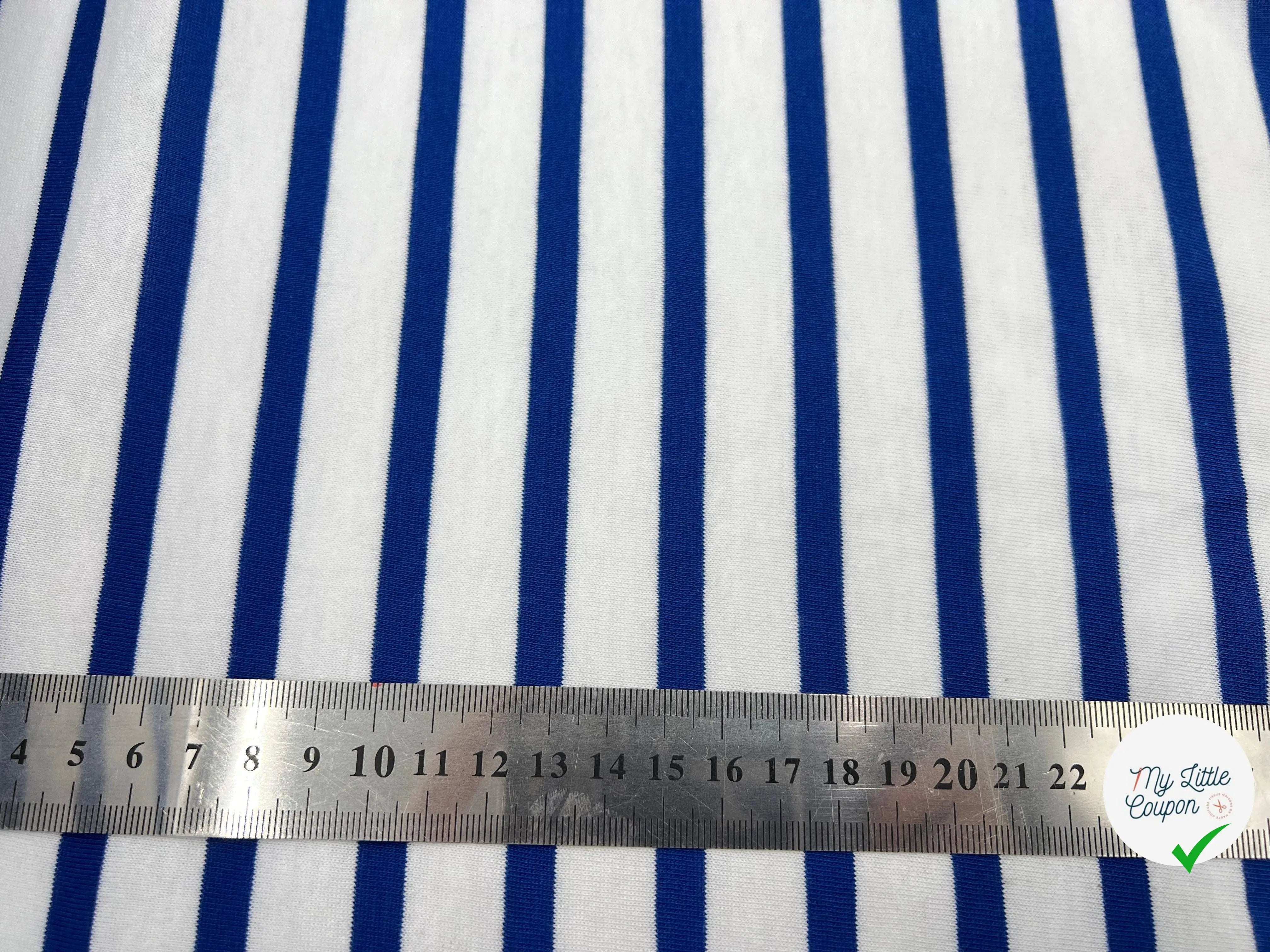 JERSEY DE COTON RAYURES BLEU ET BLANCHES - My Little Coupon - tissu - coudre