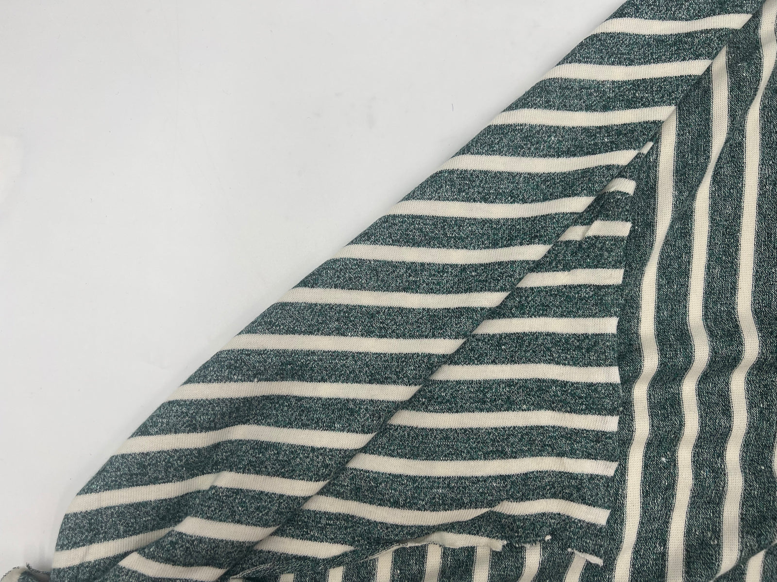 JERSEY DE COTON RAYURES ECRU FOND VERT CHINE MSO