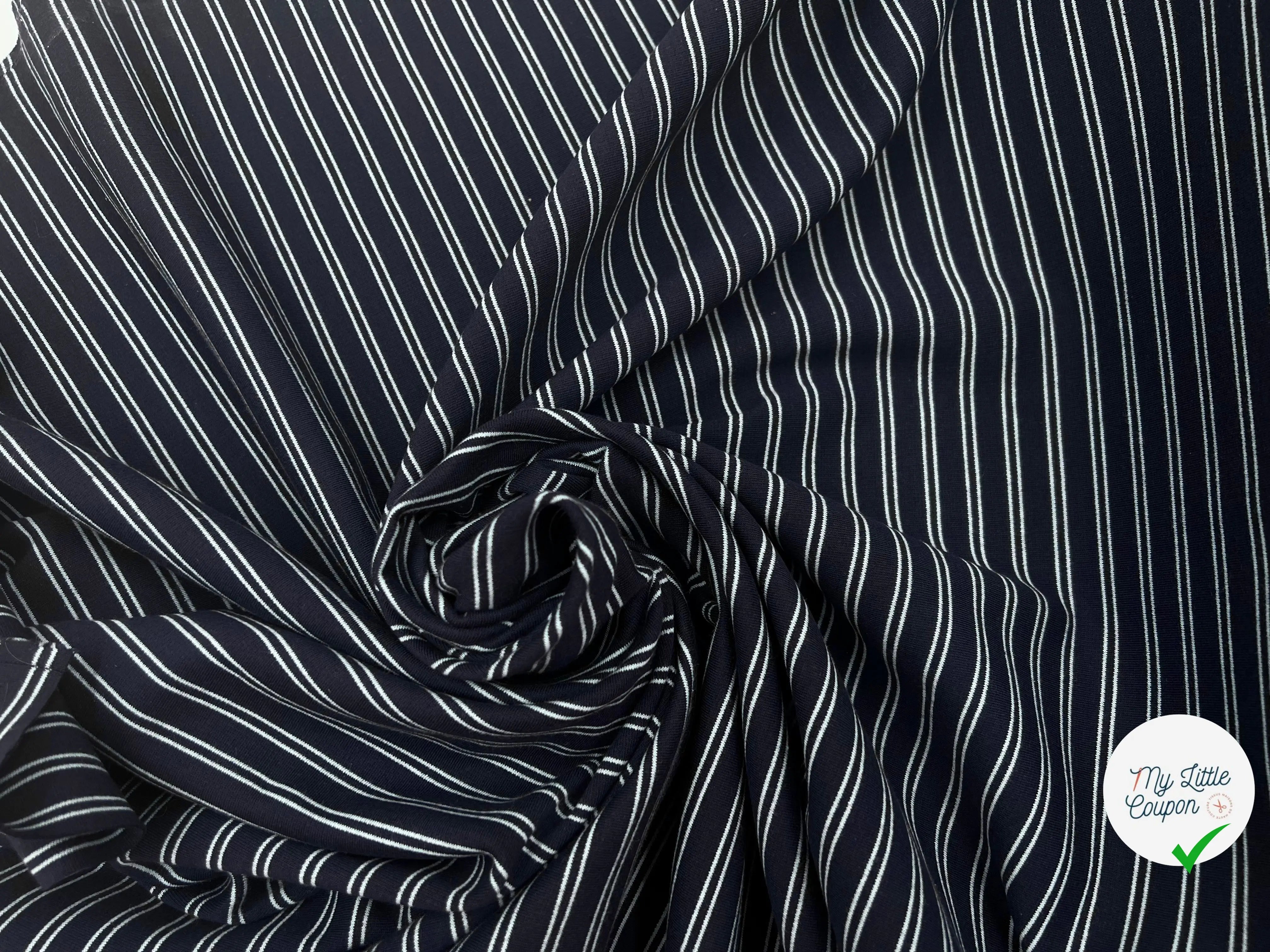 JERSEY DE COTON RAYURES SERIES BLEU CIEL - My Little Coupon