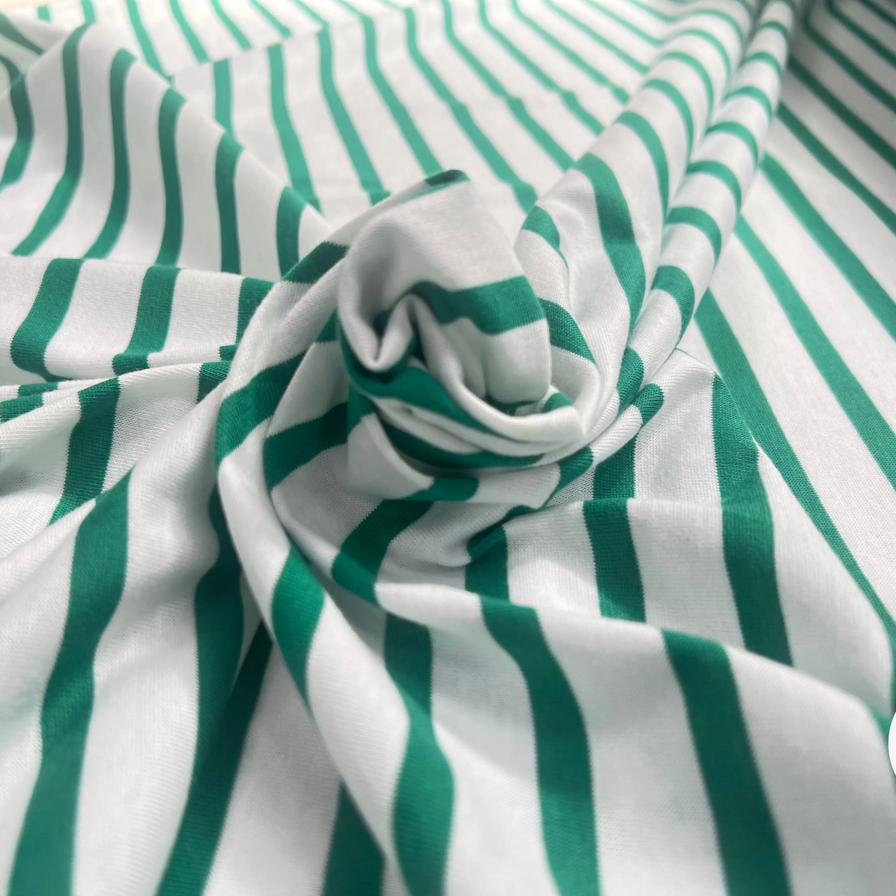 JERSEY DE COTON RAYURES VERT SAPIN - My Little Coupon