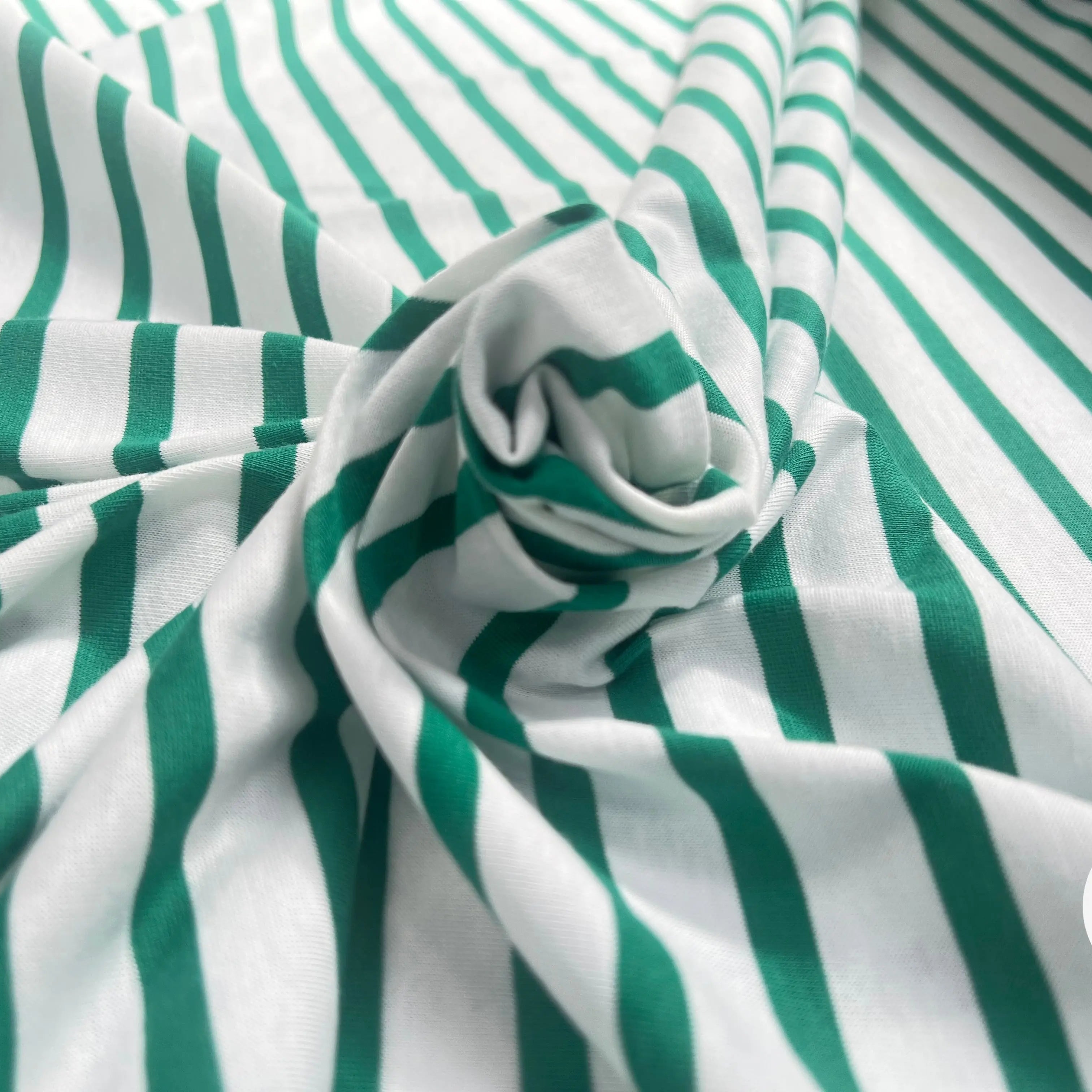 JERSEY DE COTON RAYURES VERT SAPIN - My Little Coupon