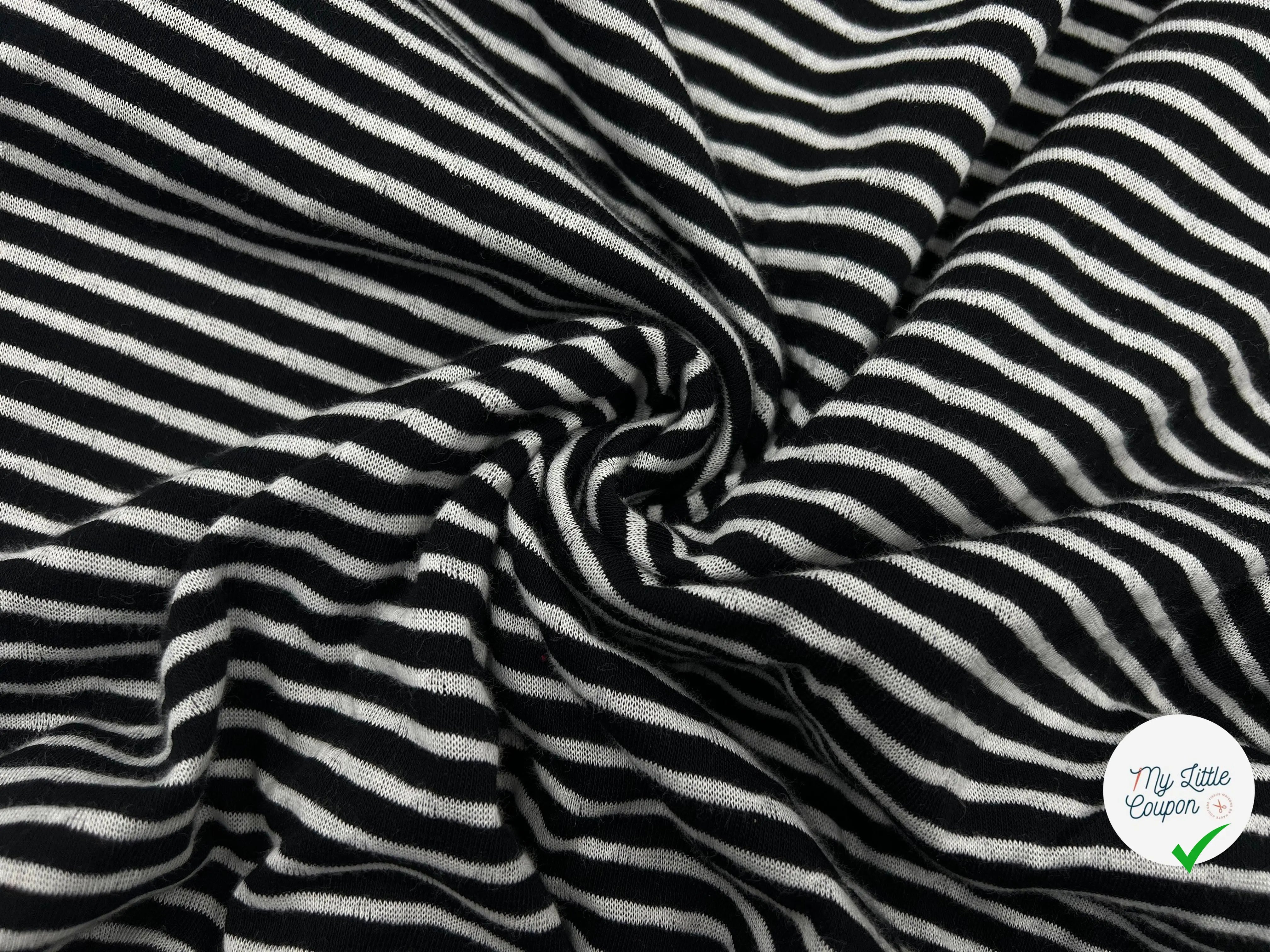 JERSEY DE COTON RĂVERSIBLE MI POIS MI RAYURES - My Little Coupon - tissu - coudre