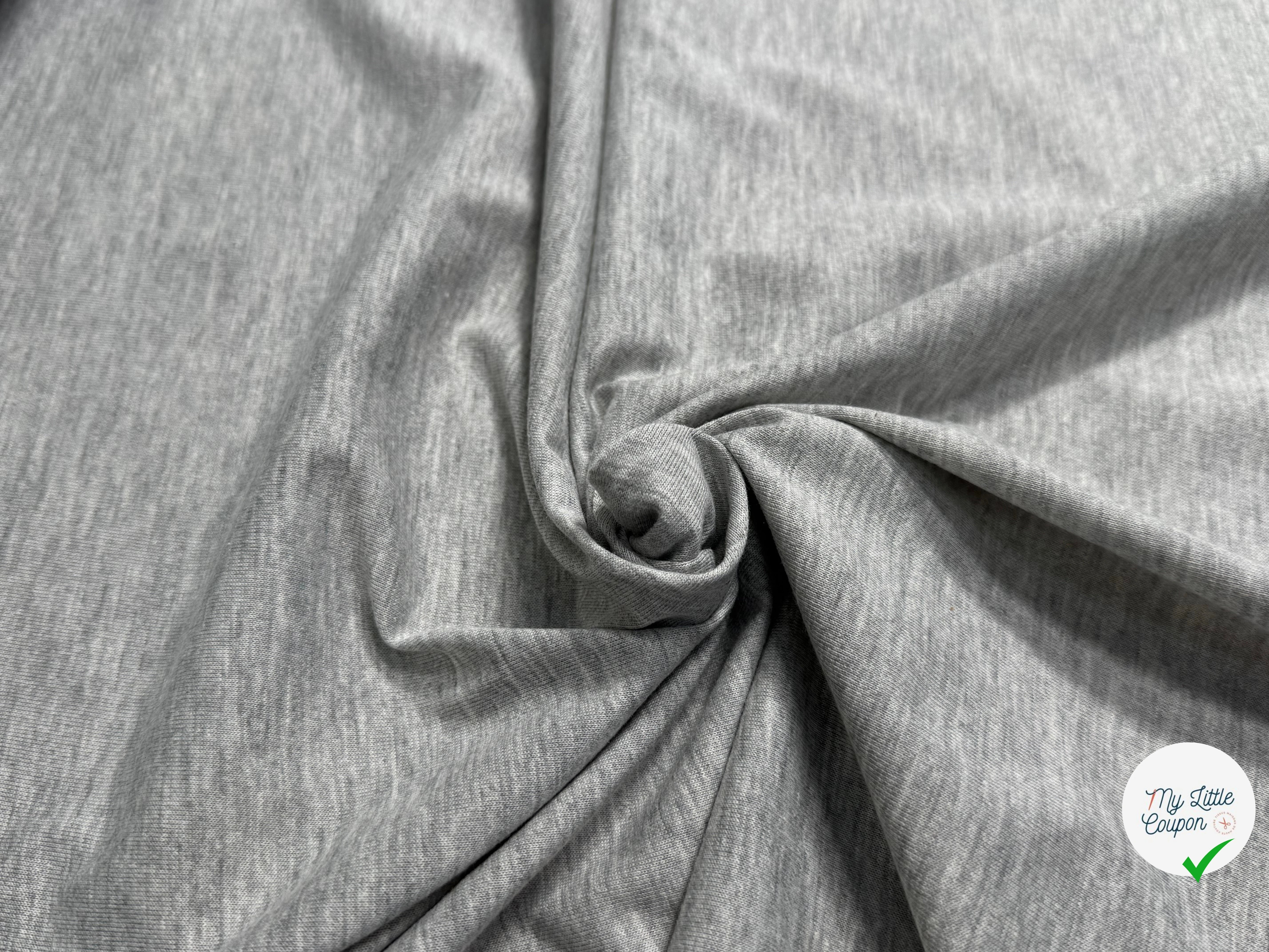JERSEY DE COTON SOFT 8% ÉLASTHANNE GRIS GRANDE LAIZE - My Little Coupon