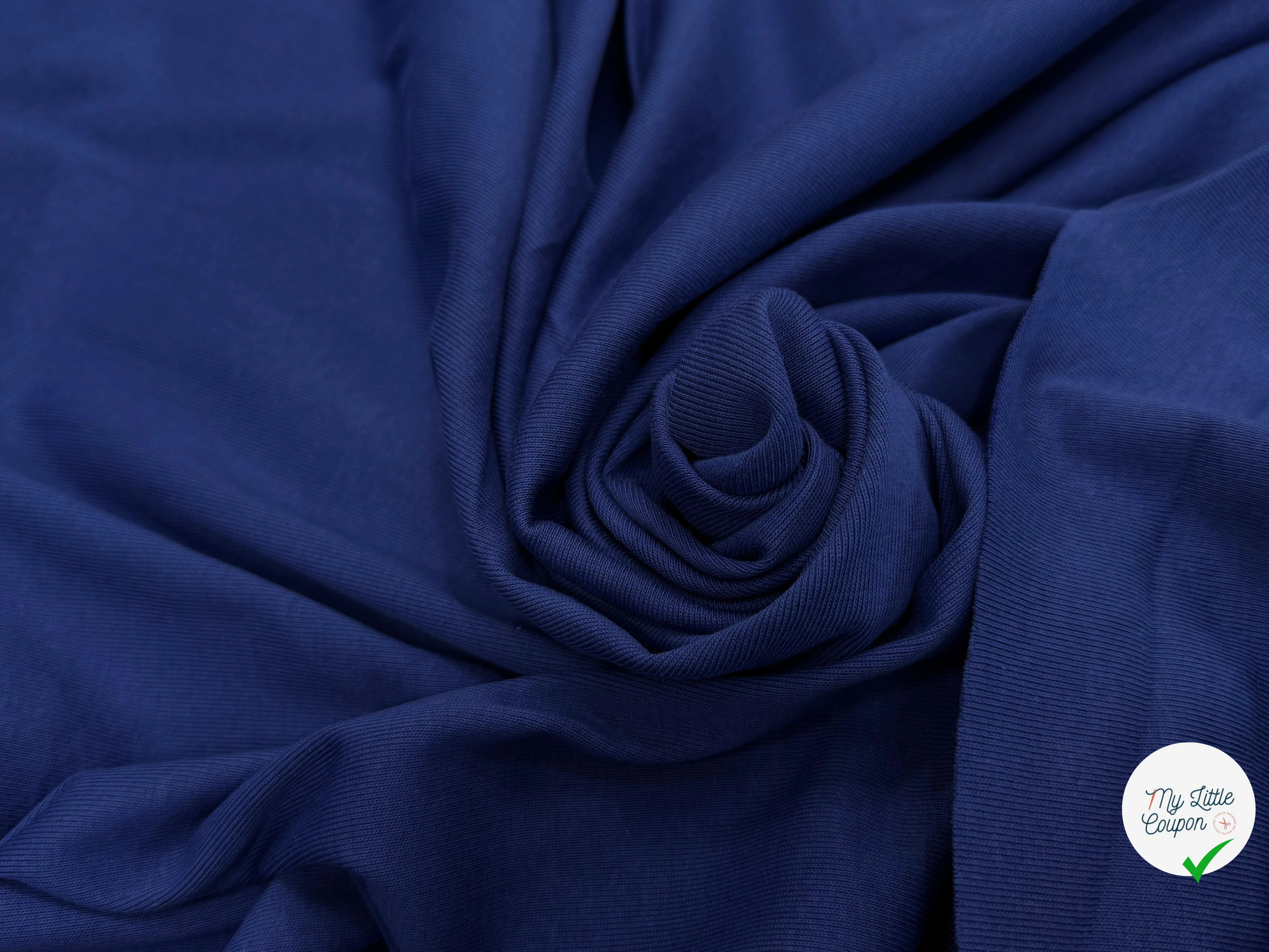 JERSEY DE COTON STRETCH QUALITÉ PREMIUM BLEU - My Little Coupon