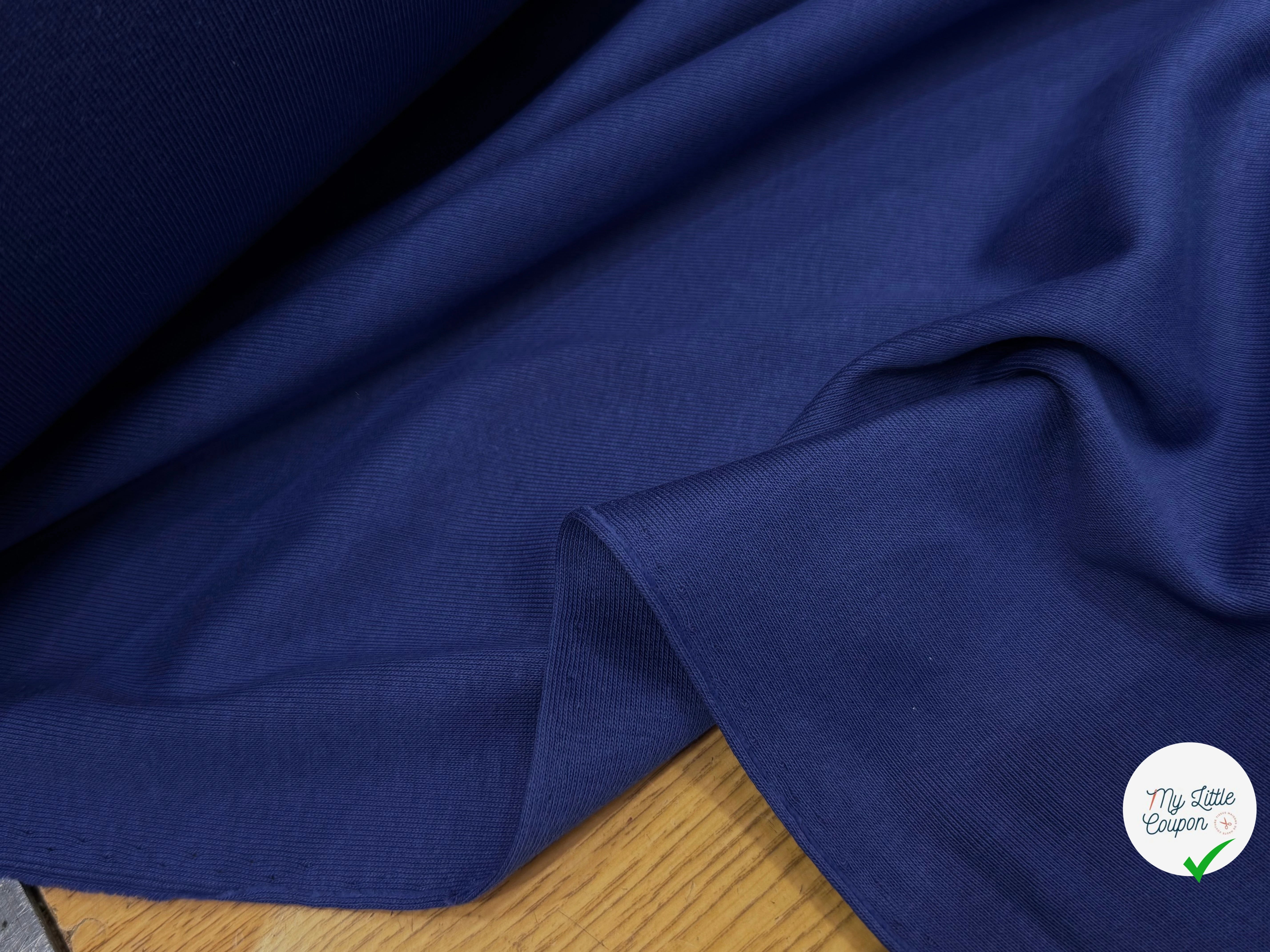 JERSEY DE COTON STRETCH QUALITÉ PREMIUM BLEU - My Little Coupon