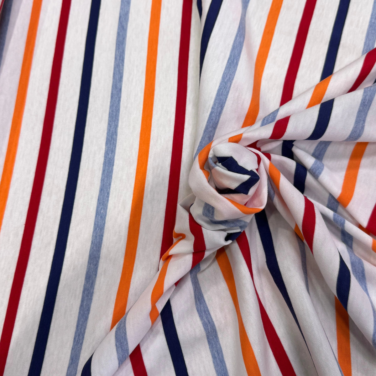 JERSEY DE COTON SUPER DOUX STRETCH MULTICOLORE BLEU ORANGE ROUGE FABRICATION RÉGION DE TROYES 🇫🇷 - My Little Coupon