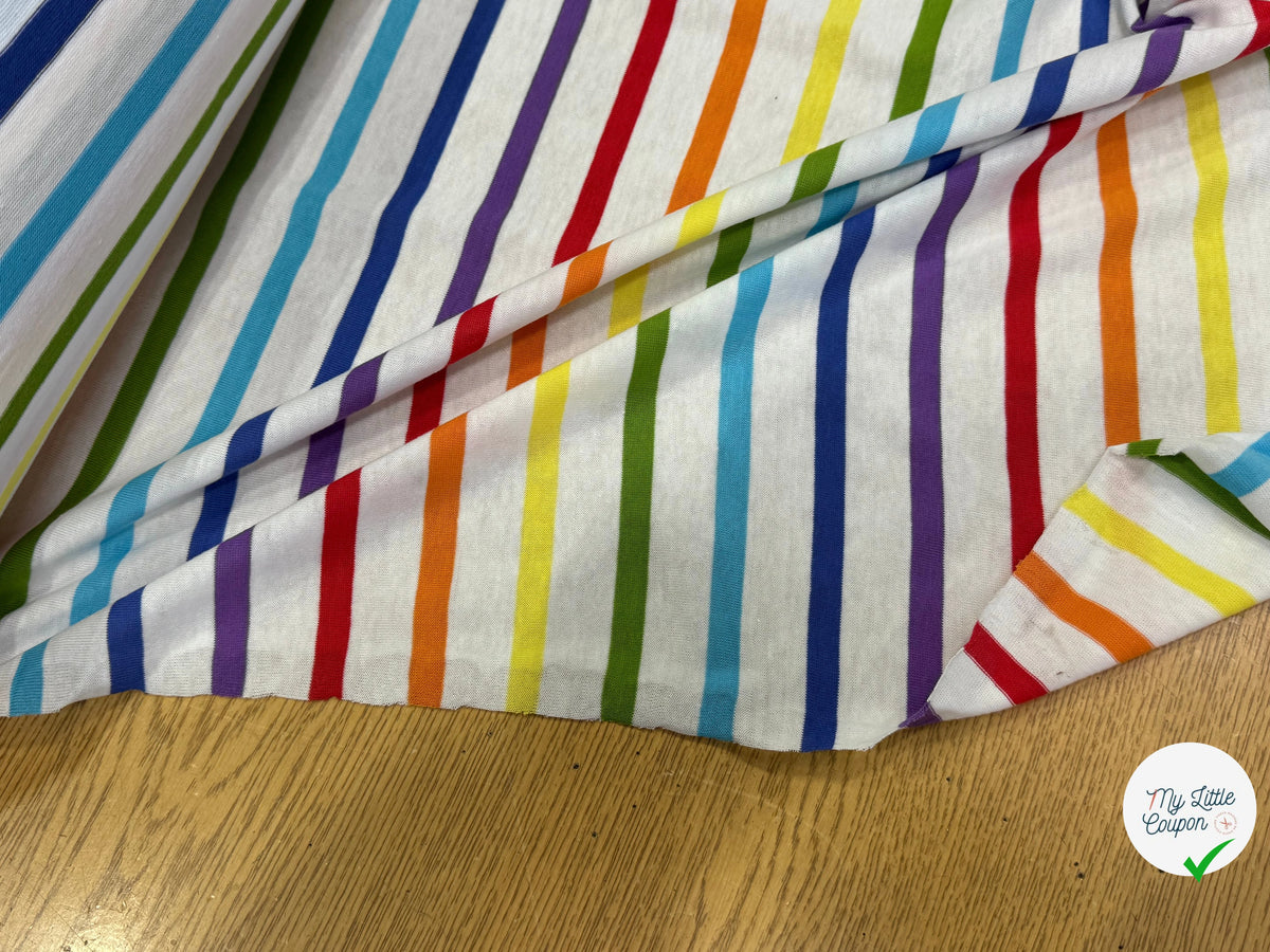 JERSEY DE COTON SUPER LÉGER STRETCH MULTICOLORE ARC-EN-CIEL FABRICATION RÉGION DE TROYES 🇫🇷 - My Little Coupon