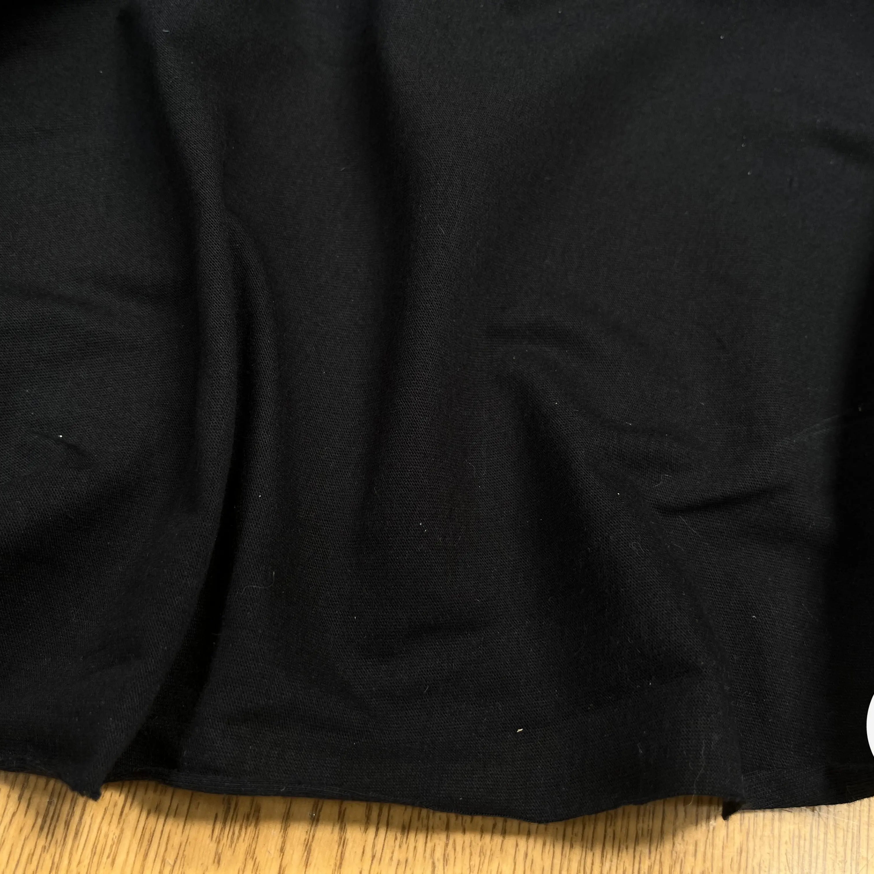 JERSEY DE COTON UNI NOIR - My Little Coupon