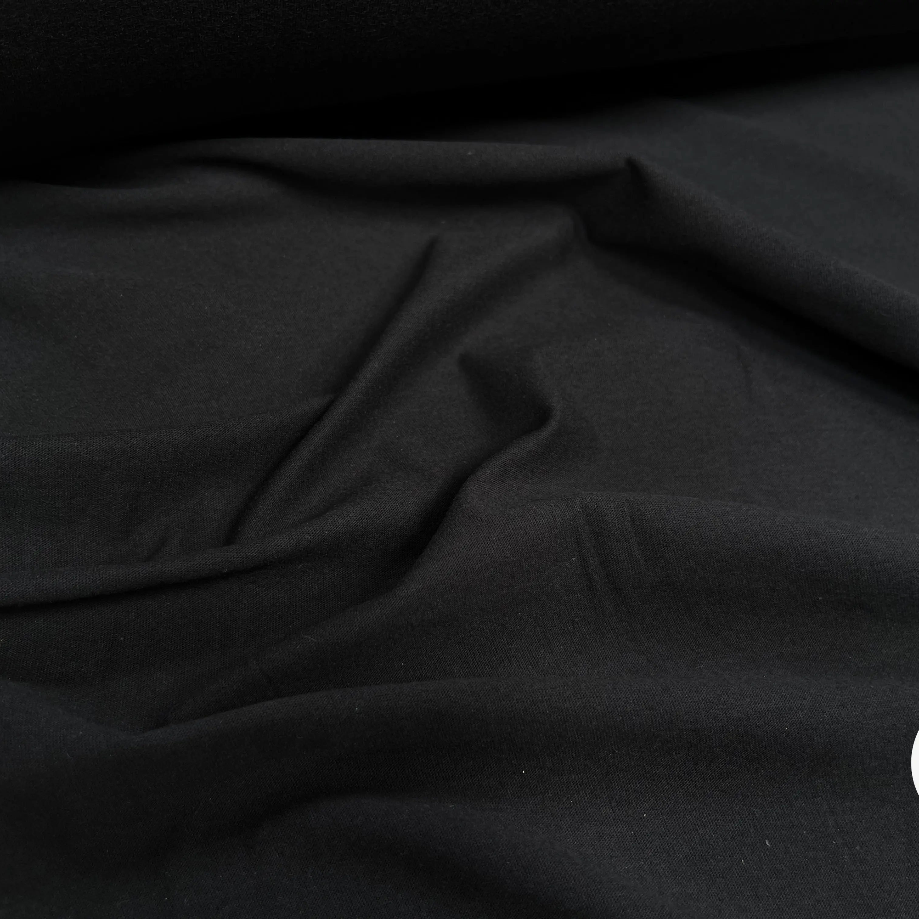 JERSEY DE COTON UNI NOIR - My Little Coupon