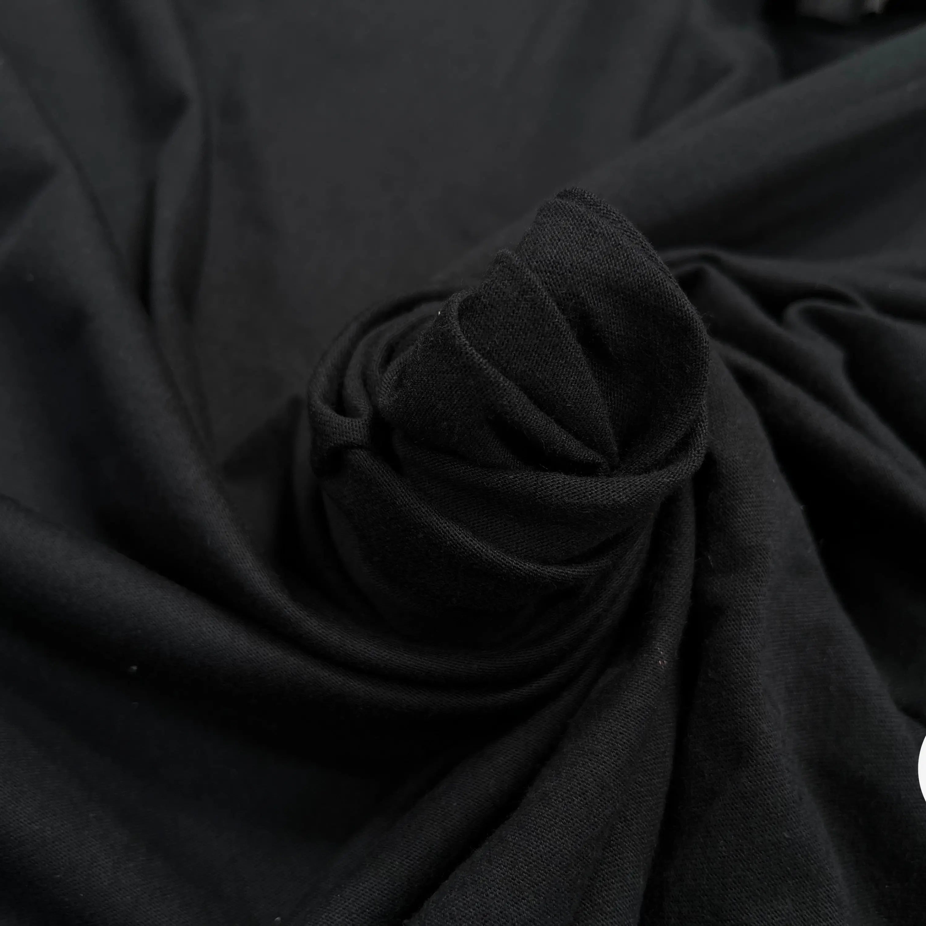 JERSEY DE COTON UNI NOIR - My Little Coupon