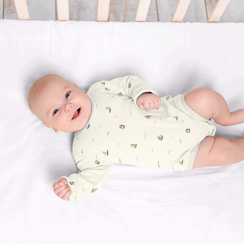 Jersey de coton voiliers blanc cassé