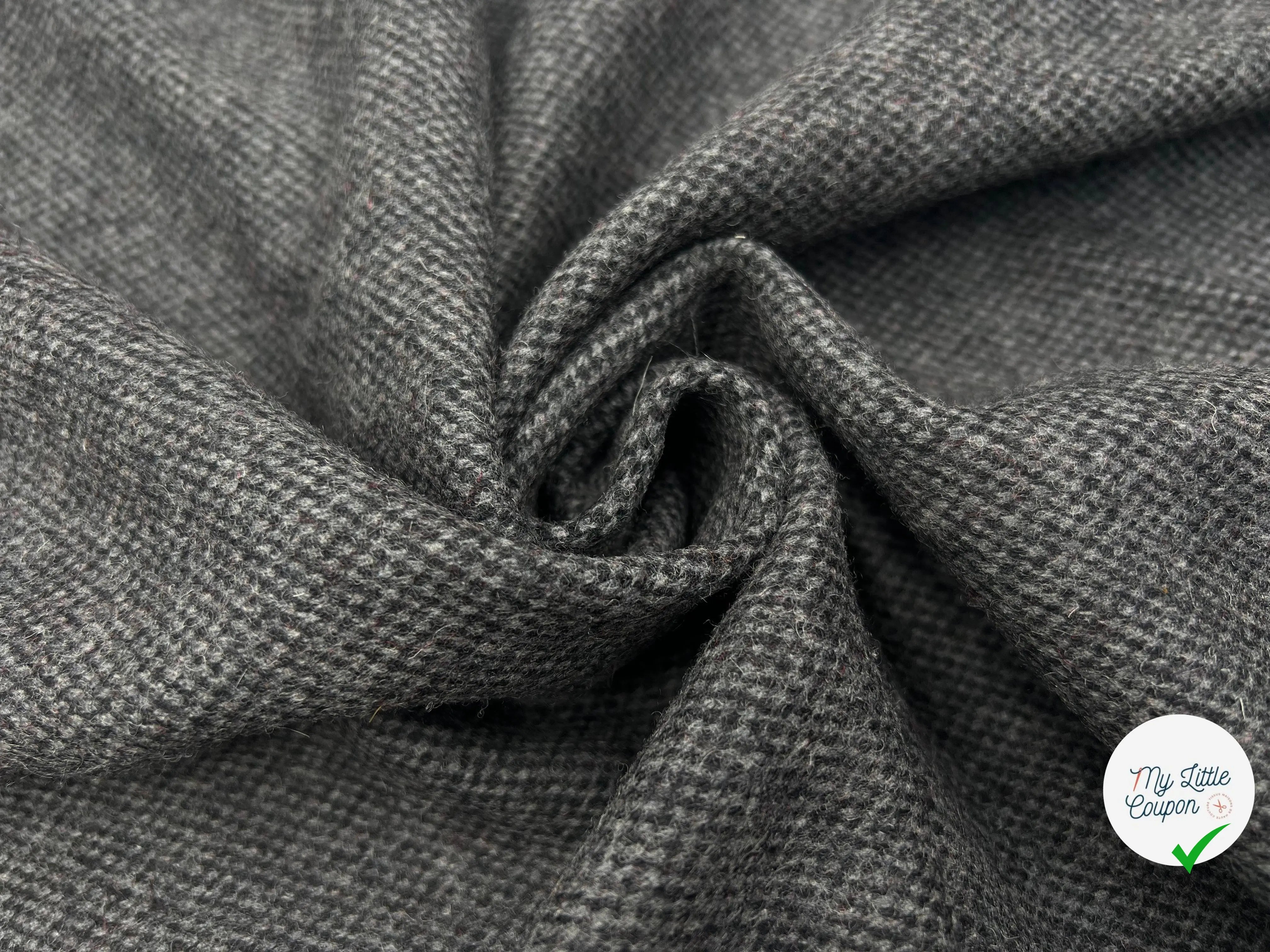 JERSEY DE LAINE CAVIAR GRIS ET NOIR - My Little Coupon - tissu - coudre