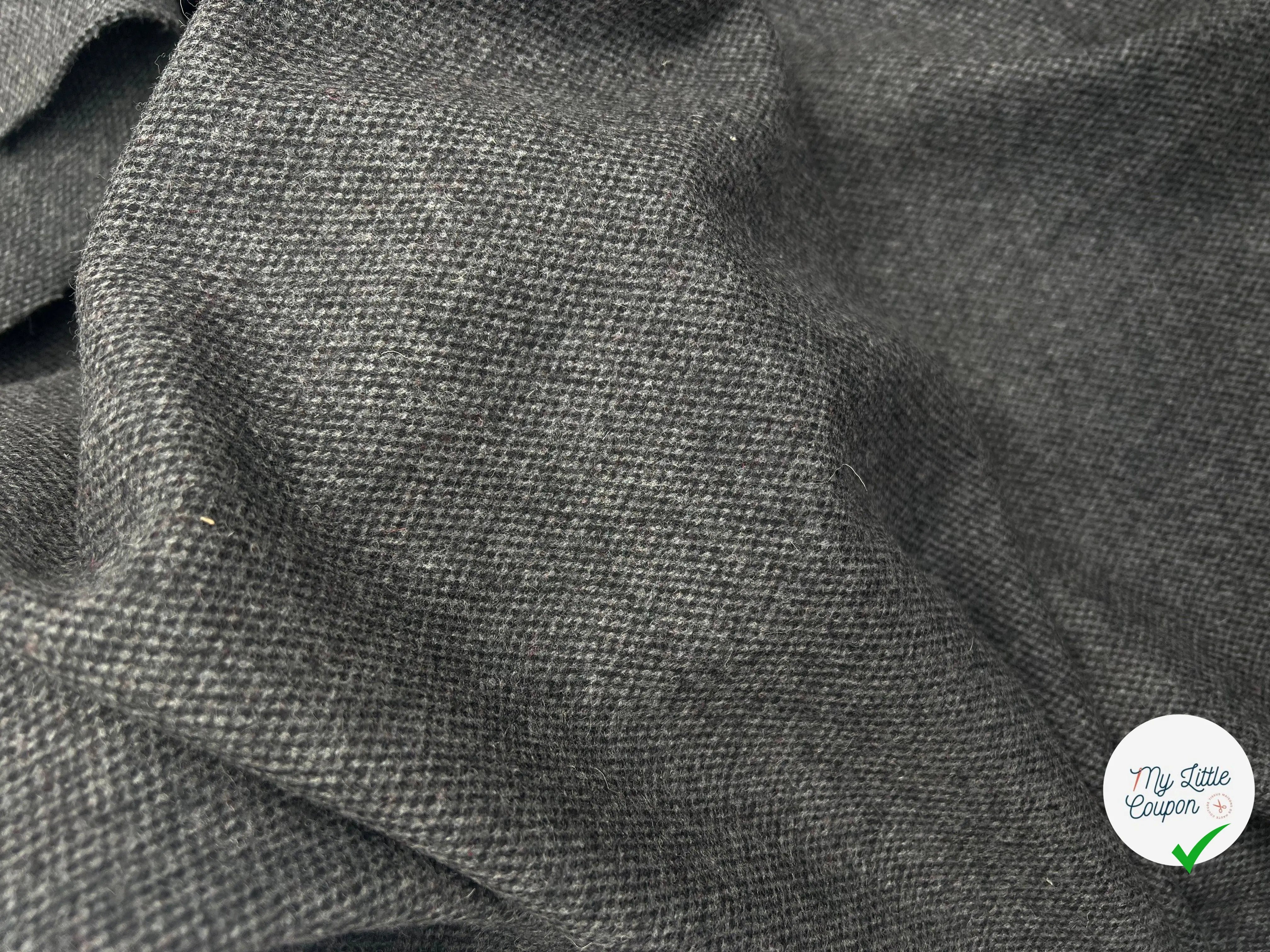 JERSEY DE LAINE CAVIAR GRIS ET NOIR - My Little Coupon - tissu - coudre