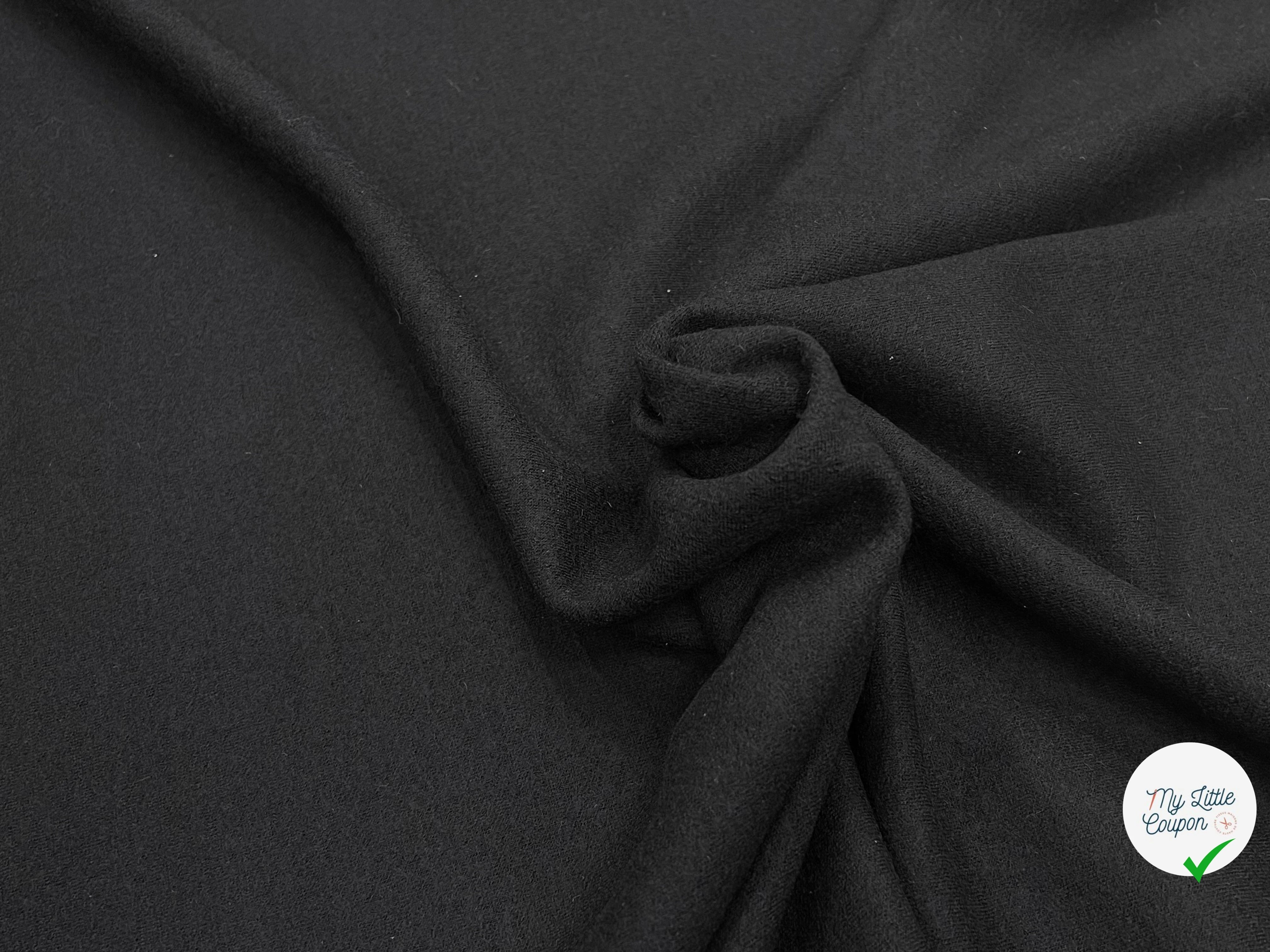 JERSEY DE LAINE LOURD NOIR 100% LAINE - My Little Coupon