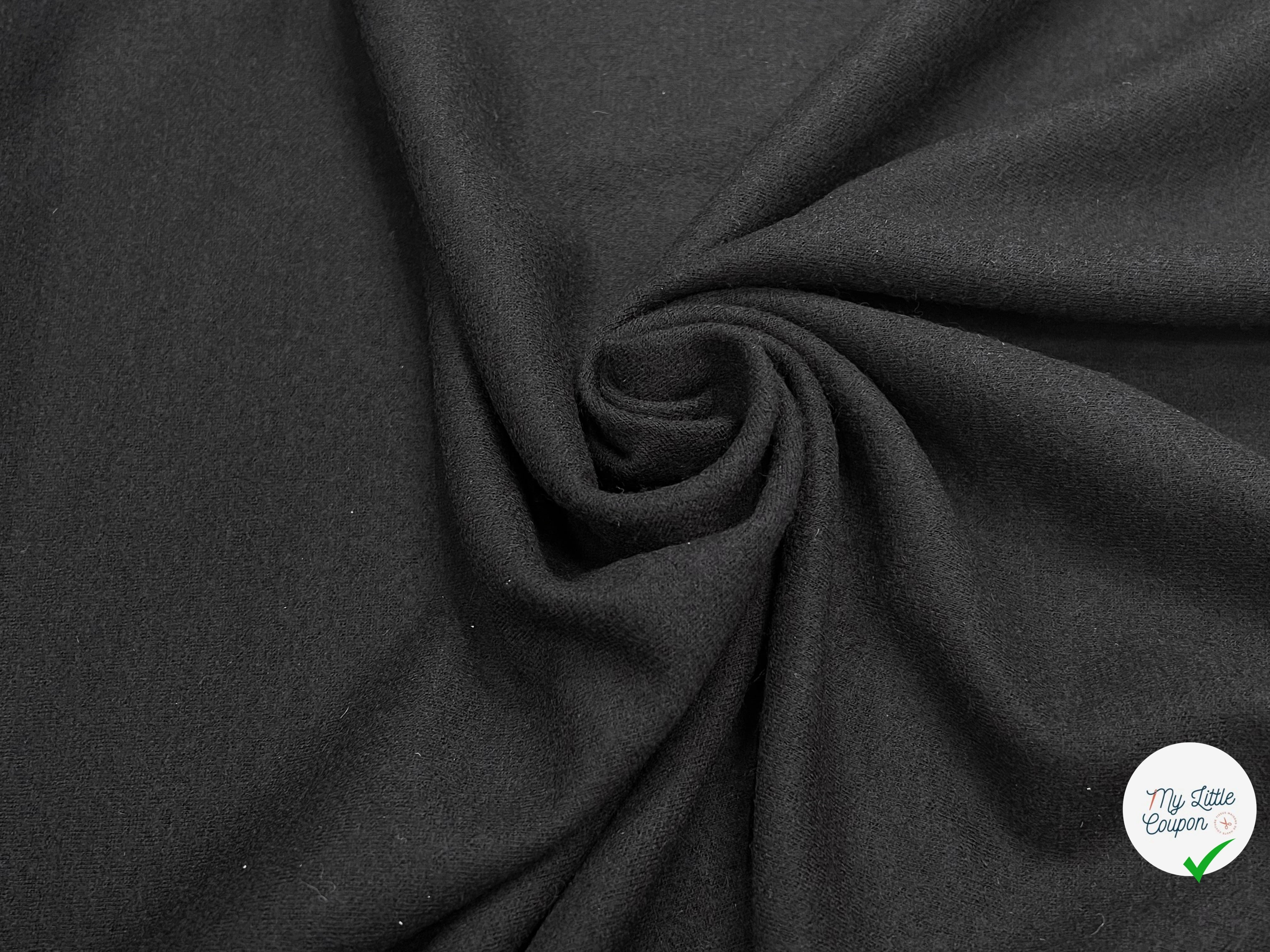 JERSEY DE LAINE LOURD NOIR 100% LAINE - My Little Coupon