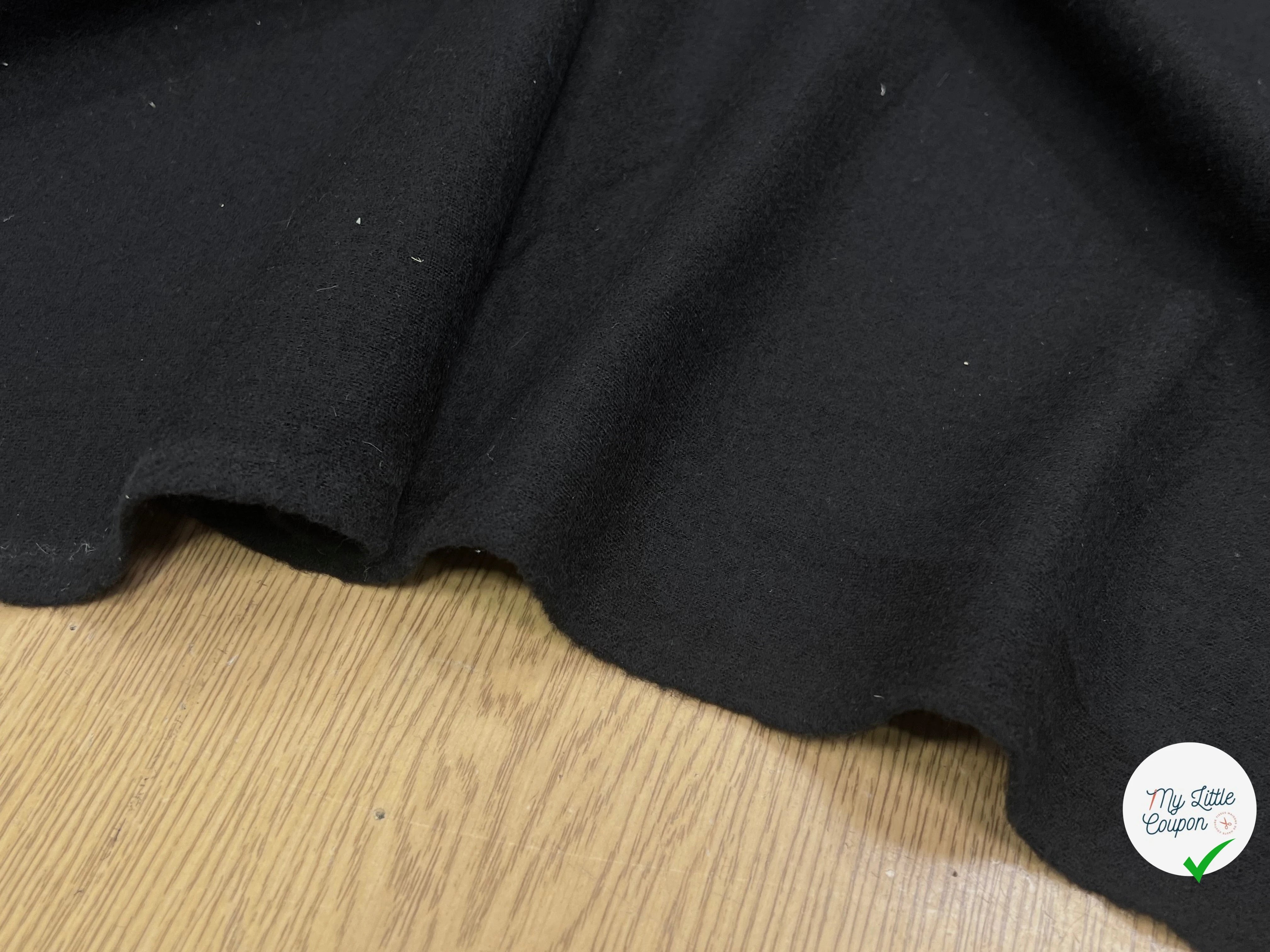 JERSEY DE LAINE LOURD NOIR 100% LAINE - My Little Coupon