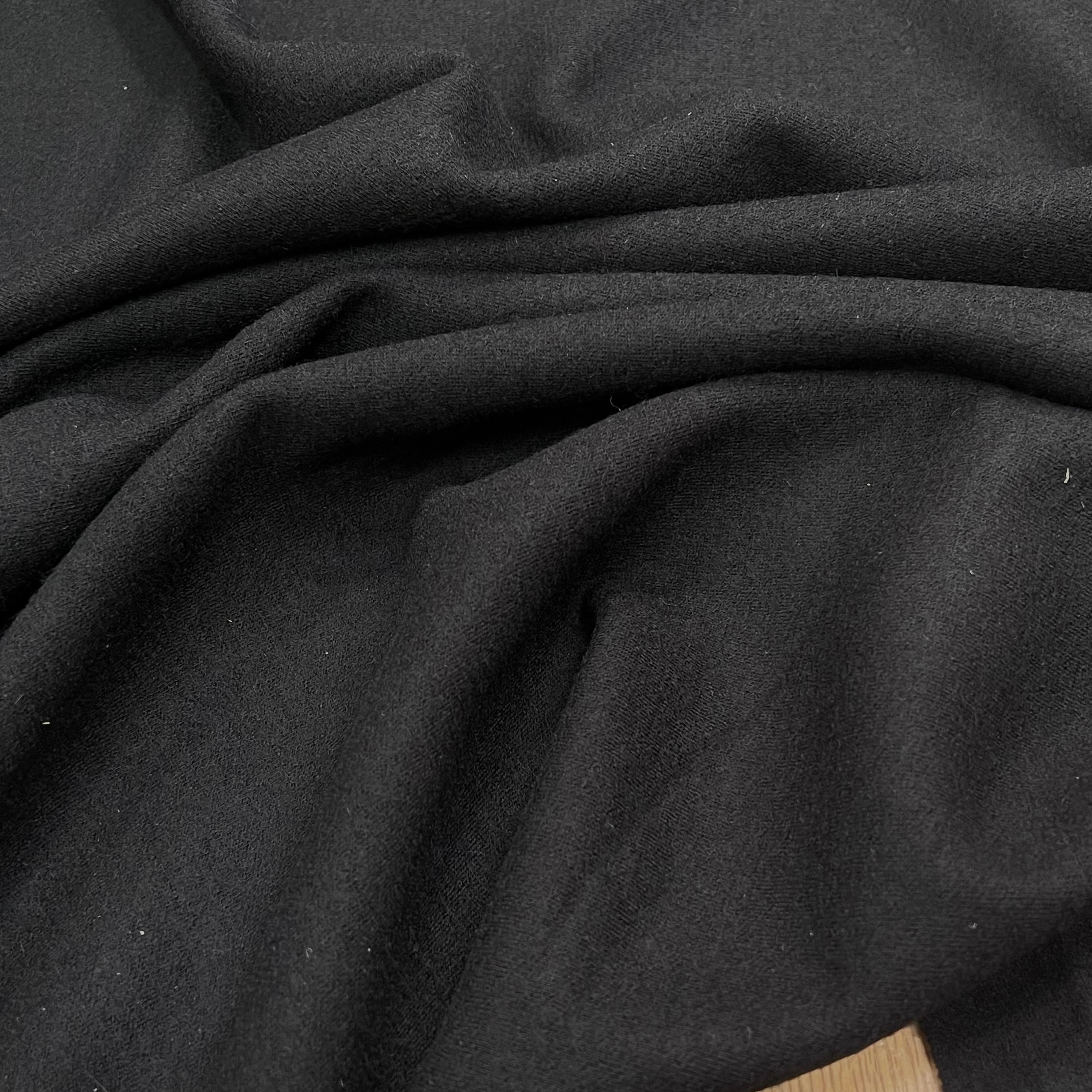 JERSEY DE LAINE LOURD NOIR 100% LAINE - My Little Coupon