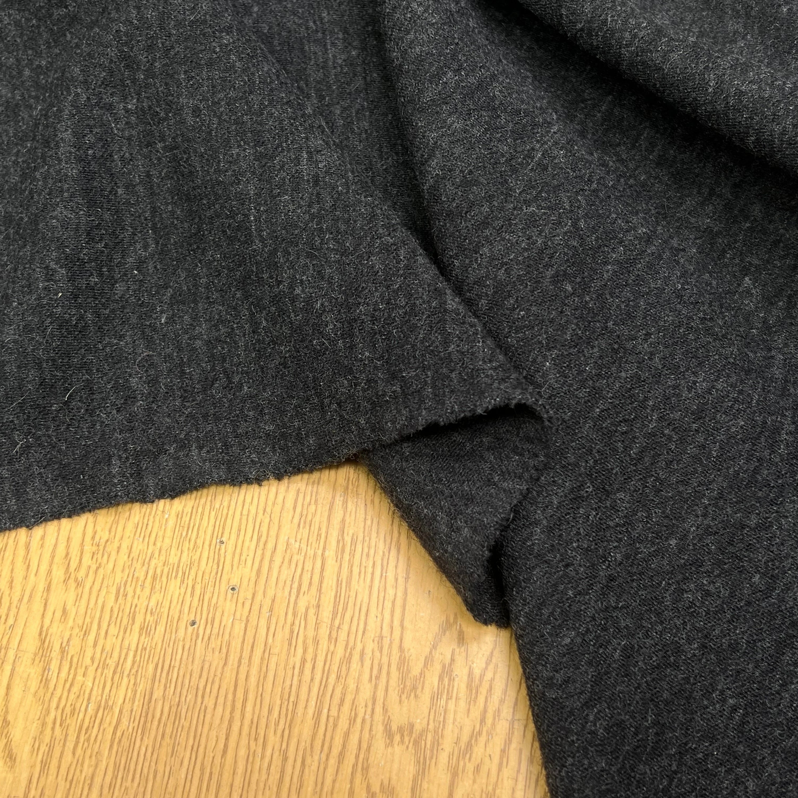 JERSEY DE LAINE LOURD STRETCH GRIS FONCÉ 100% LAINE - My Little Coupon