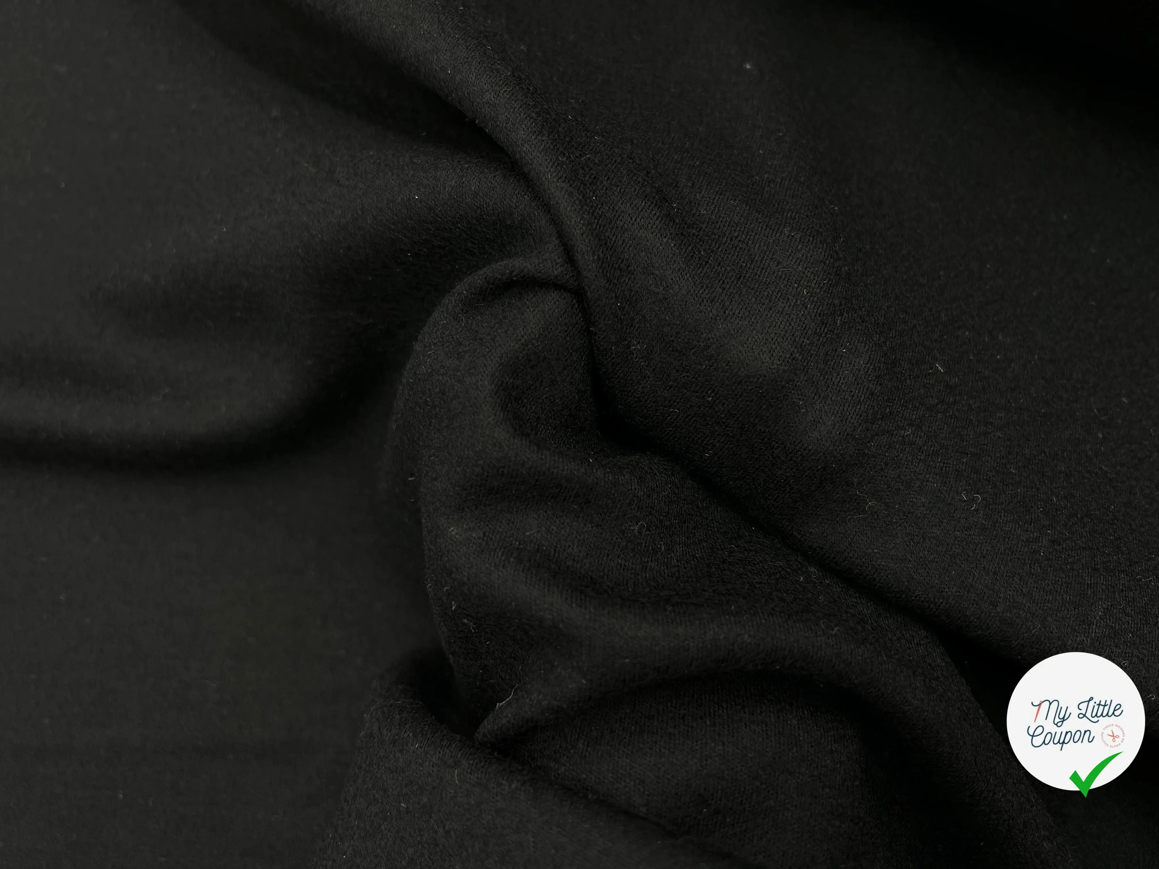 JERSEY DE LAINE NOIR - coupon de tissu de 2 mètres - My Little Coupon - tissu - coudre