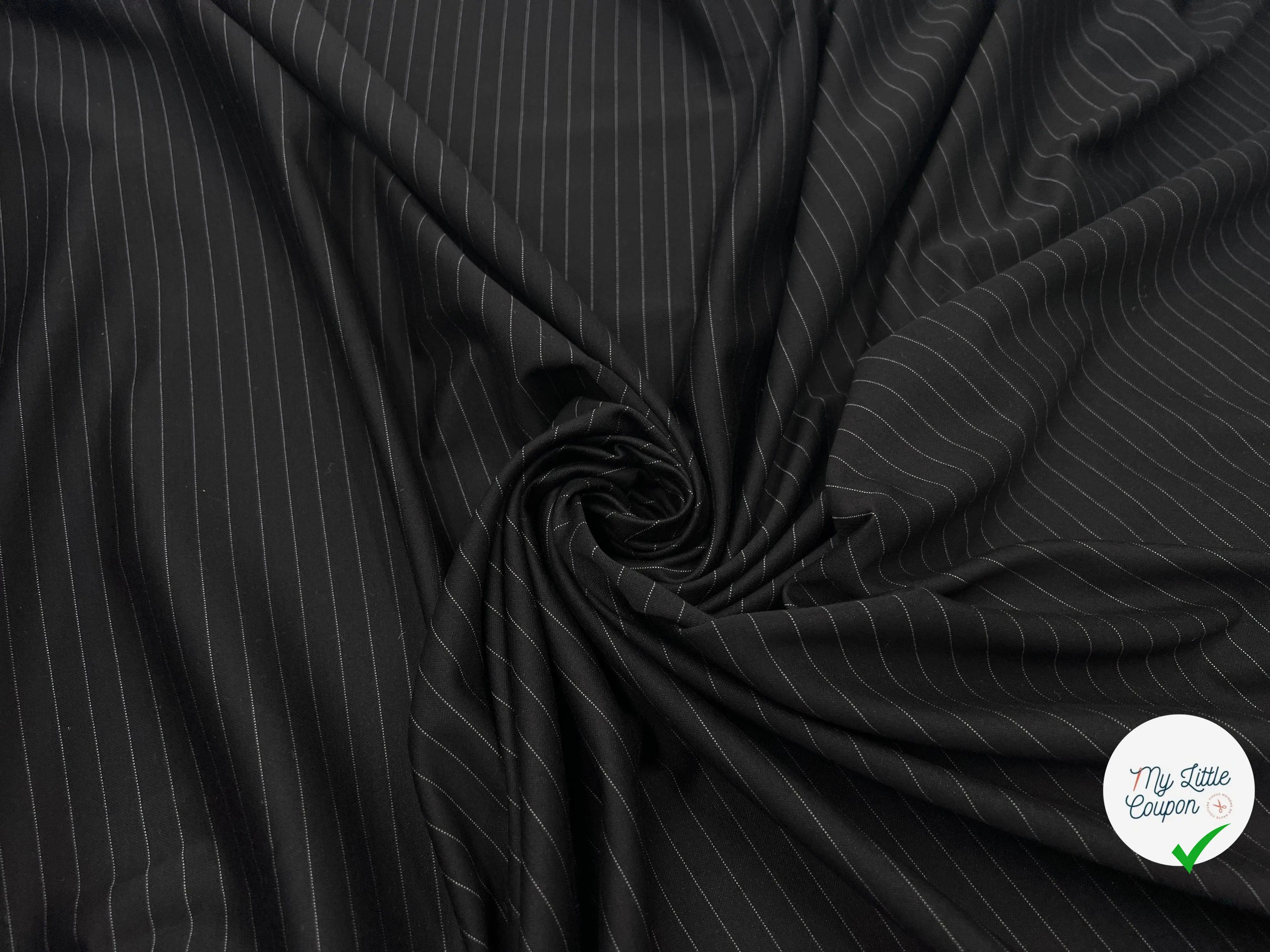 PETIT JERSEY FINES RAYURES FOND NOIR - My Little Coupon - tissu - coudre