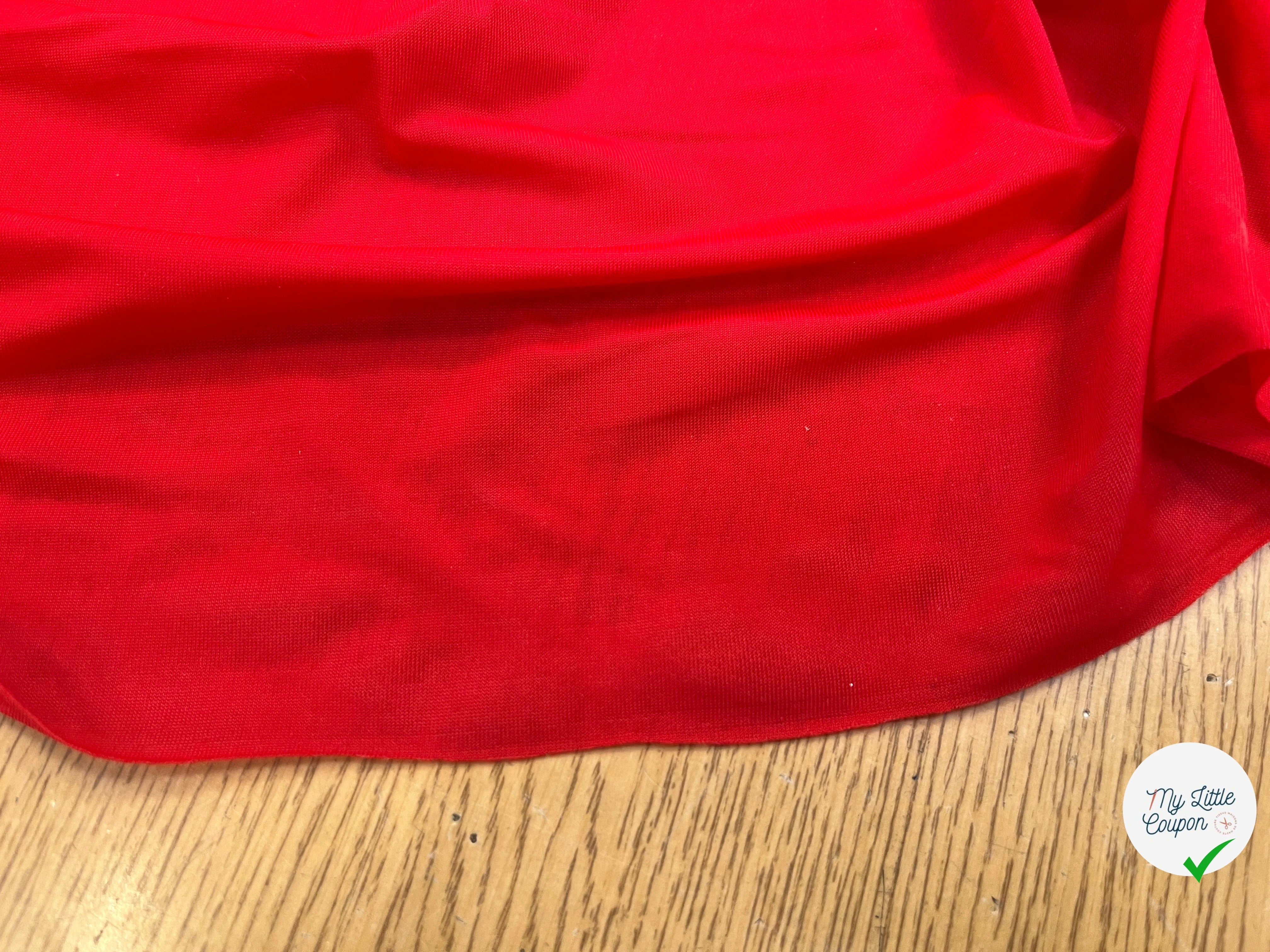 JERSEY FLUIDE ROUGE TRANSPARENT 160CM - My Little Coupon