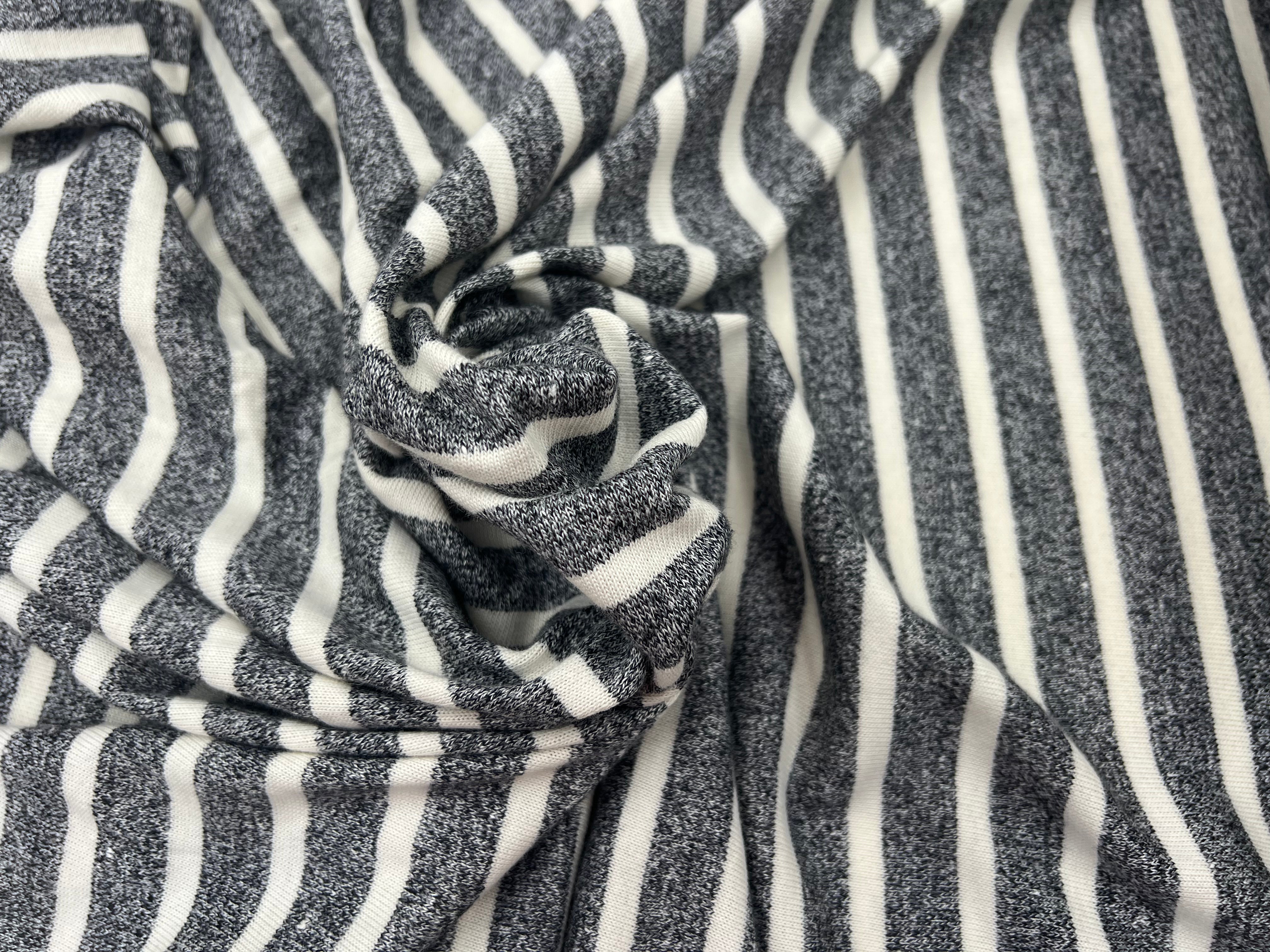 JERSEY GRIS CHINE RAYURES ÉCRU MSO
