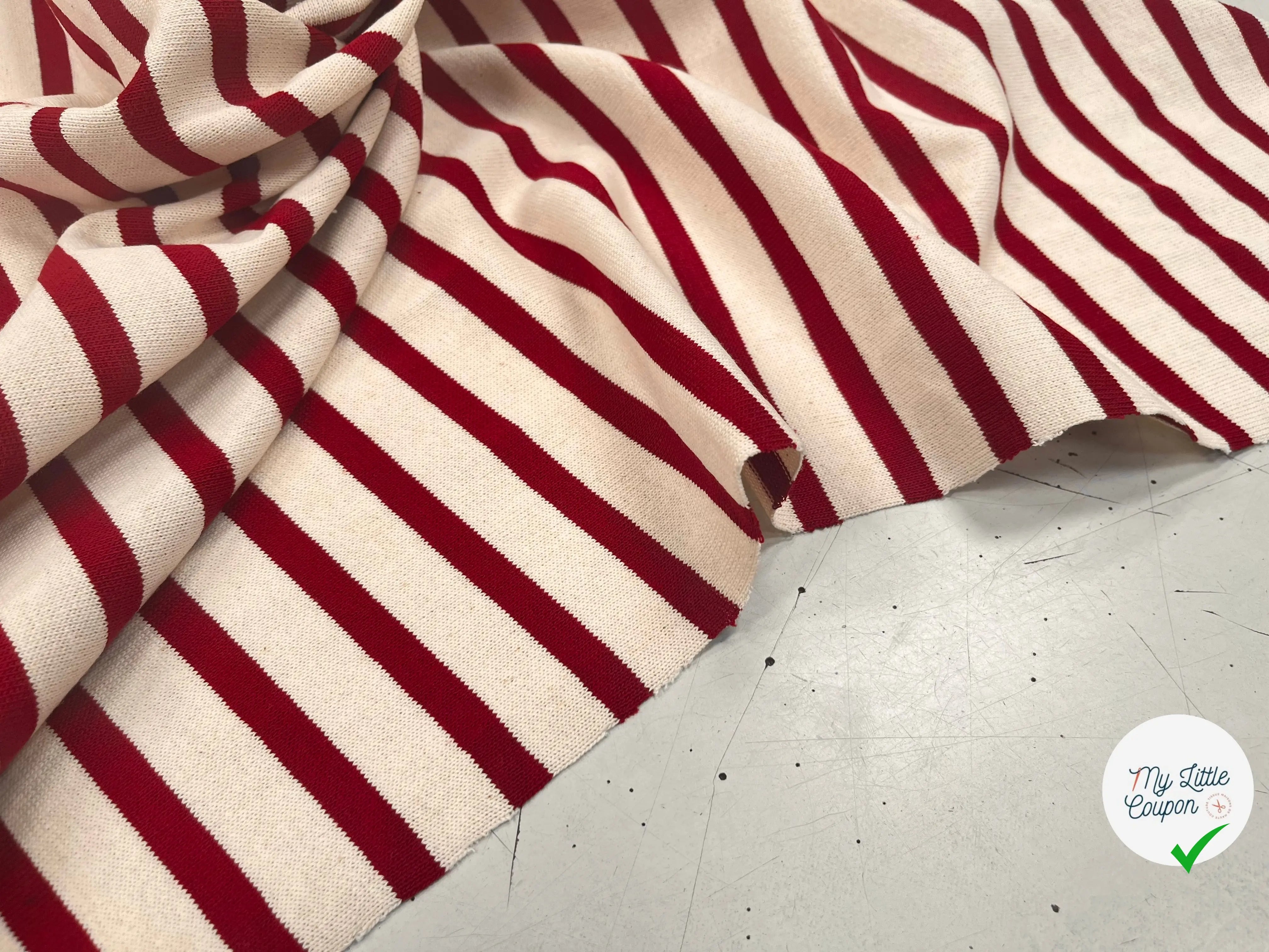 JERSEY LOURD CREME ROUGE PERSAN MADE IN FRANCE - My Little Coupon