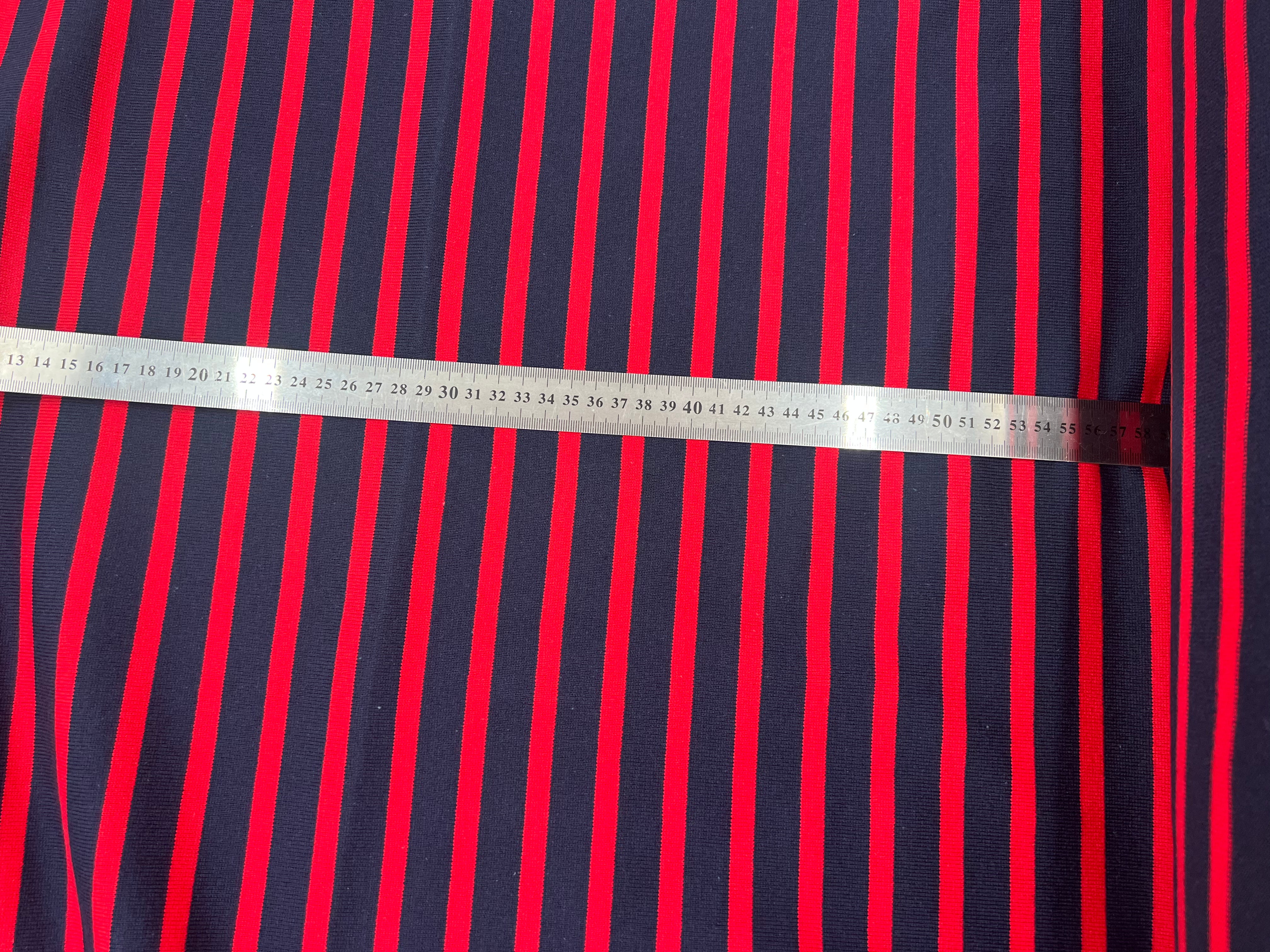 JERSEY LOURD FOND MARINE RAYURES ROUGE MSO