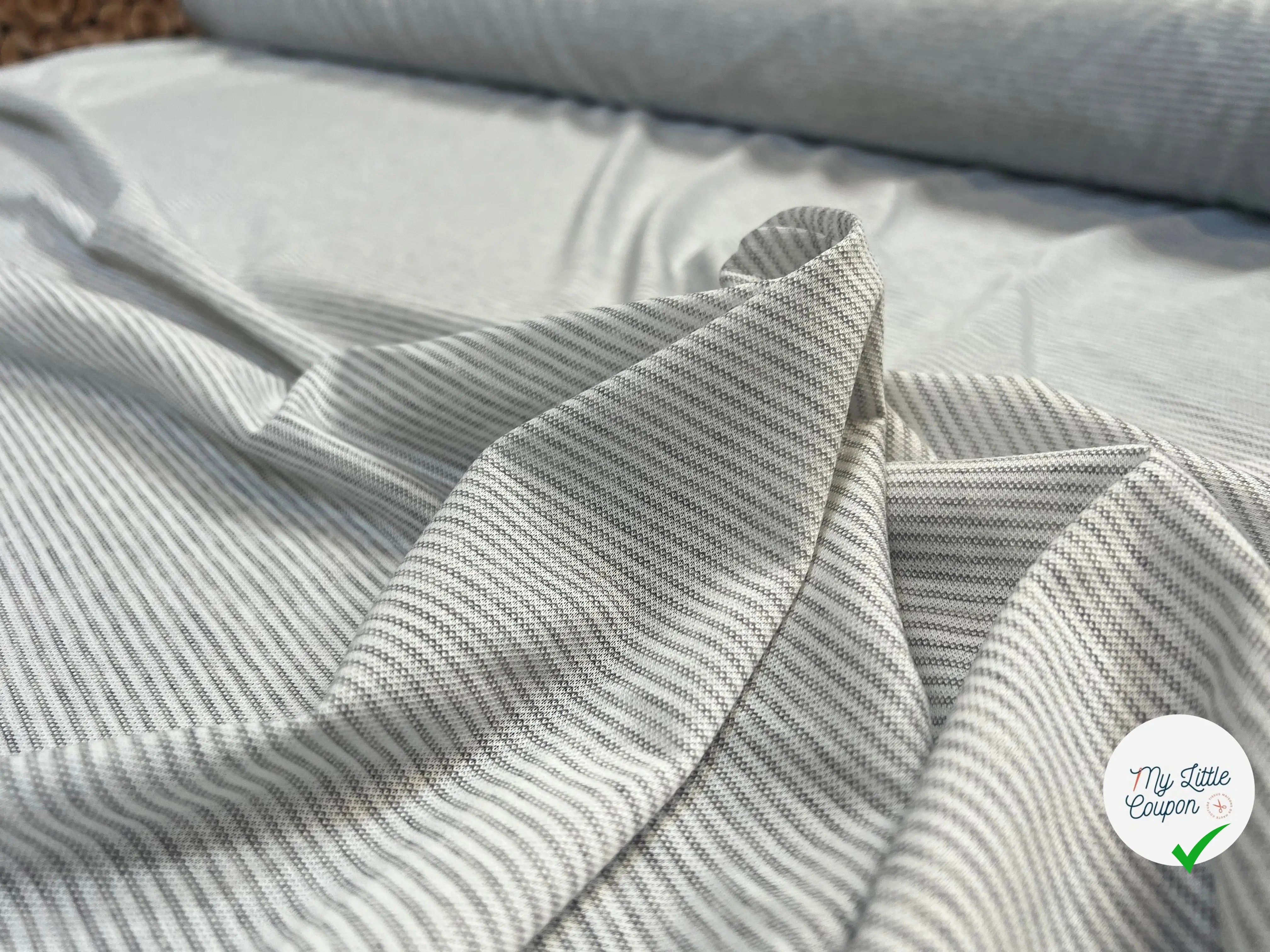 JERSEY MAILLE À RAYURES GRIS - My Little Coupon