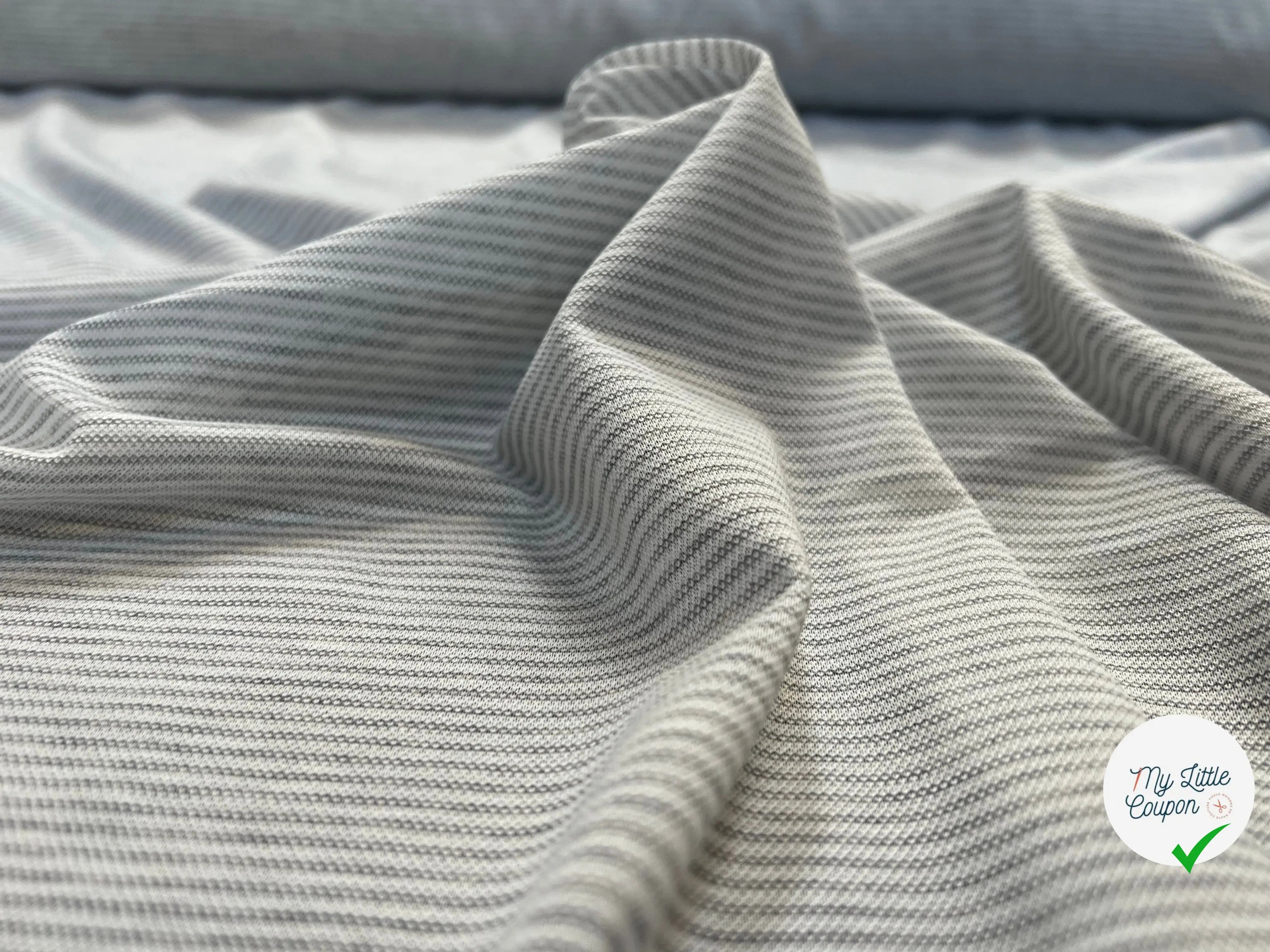 JERSEY MAILLE À RAYURES GRIS - My Little Coupon