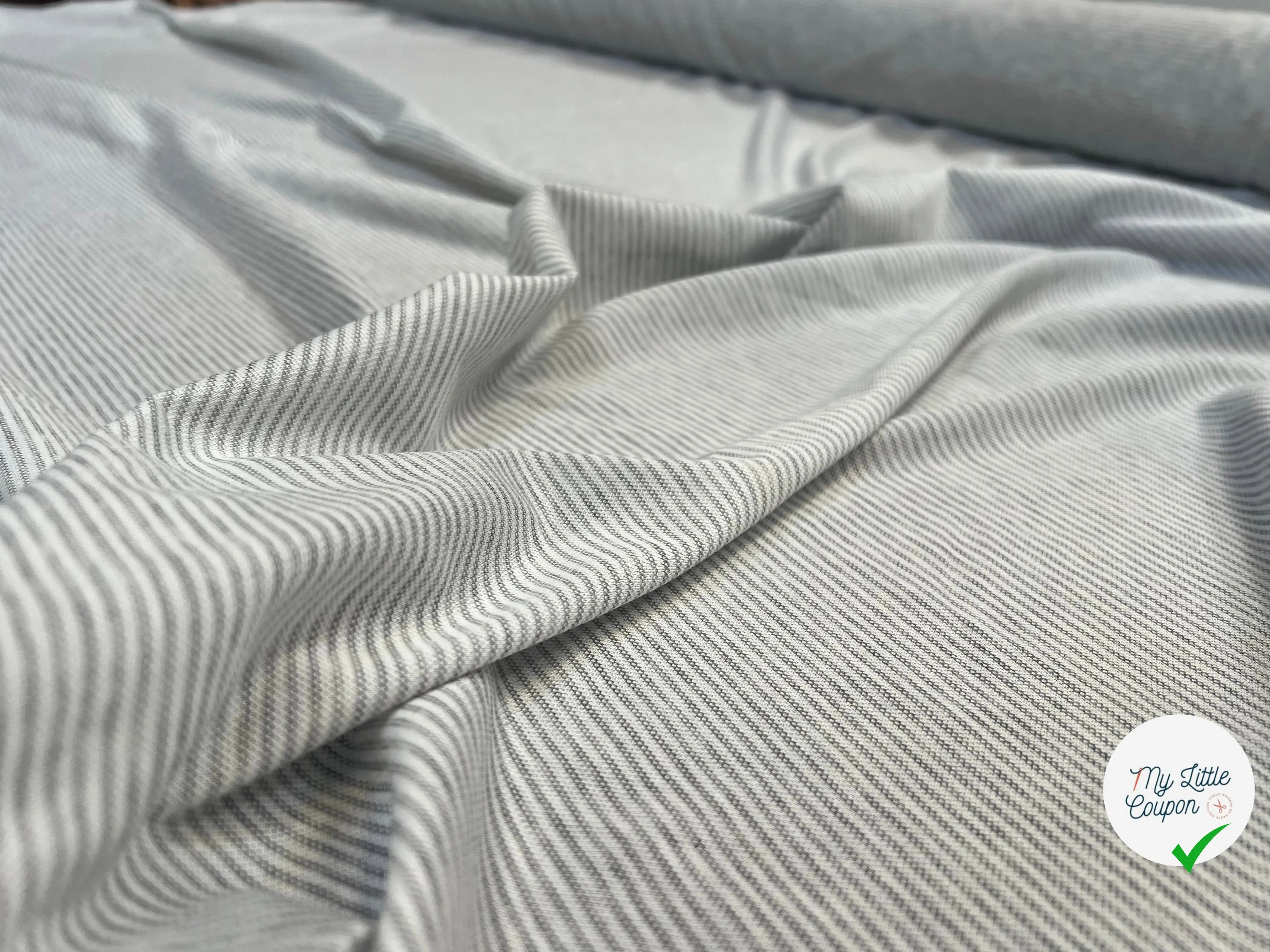 JERSEY MAILLE À RAYURES GRIS - My Little Coupon